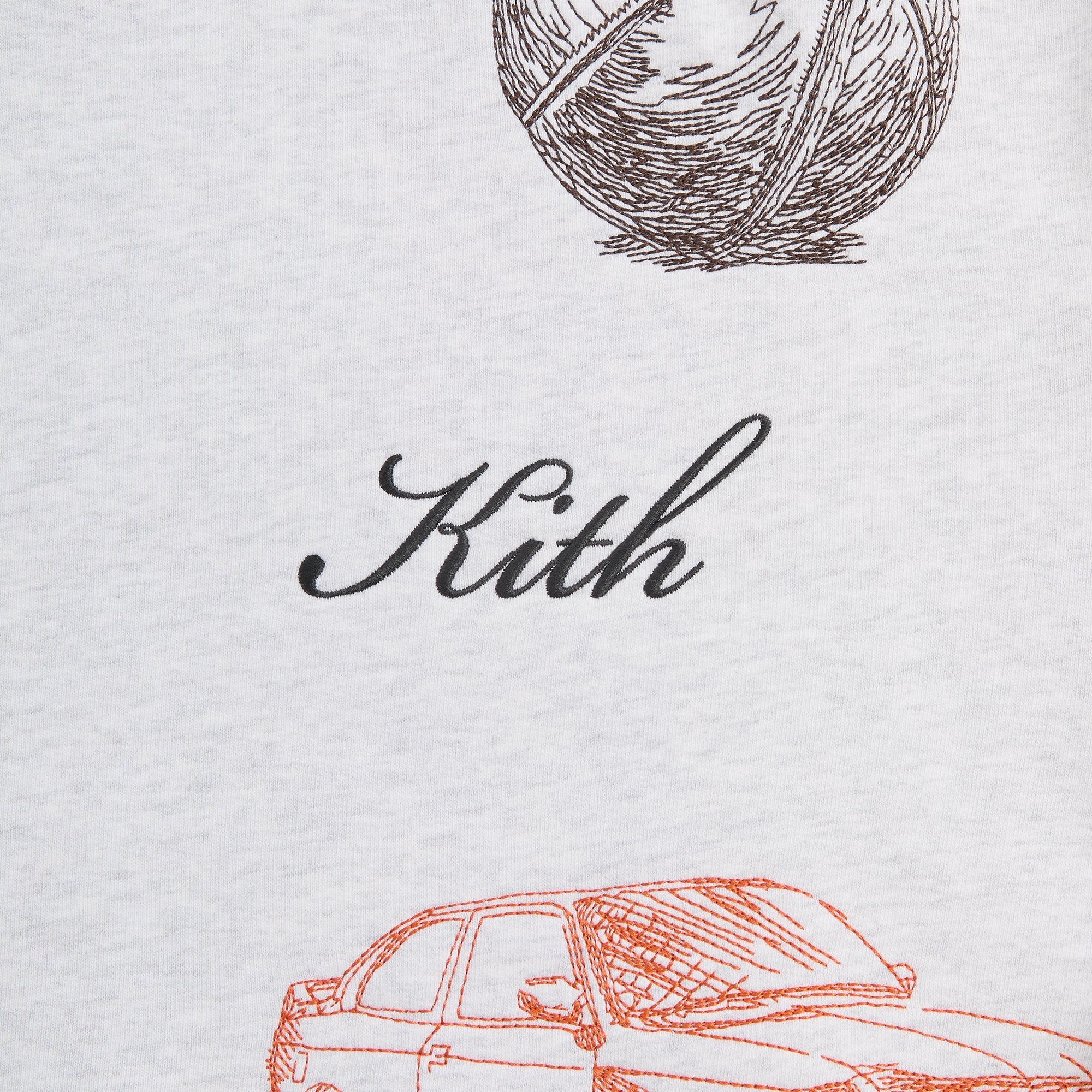 Kith New York To The World Nelson Crewneck - Light Heather Grey