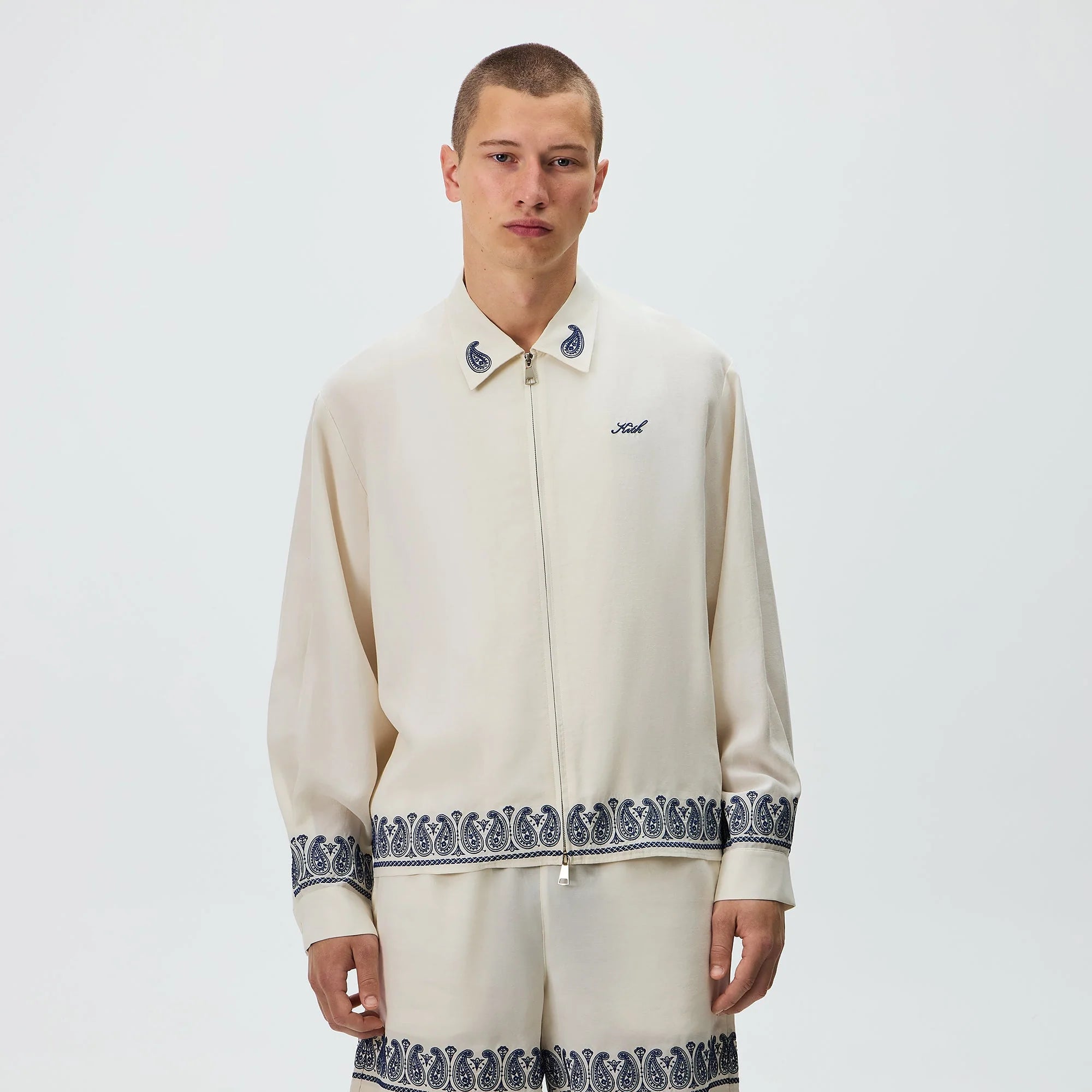 Kith Cupro Linen Zip Front Sanford Shirt - Silk