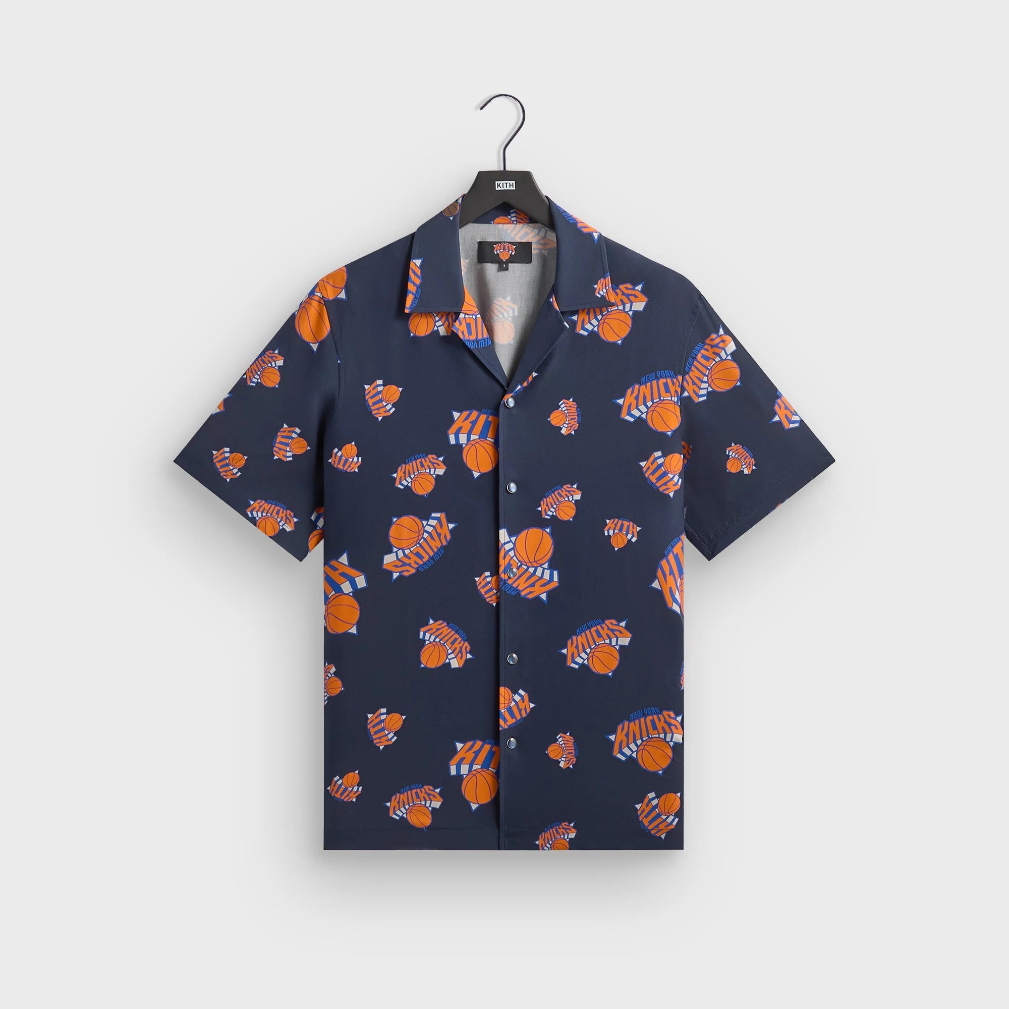 Kith for the New York Knicks Playoffs Thompson Camp Collar Shirt - Nocturnal
