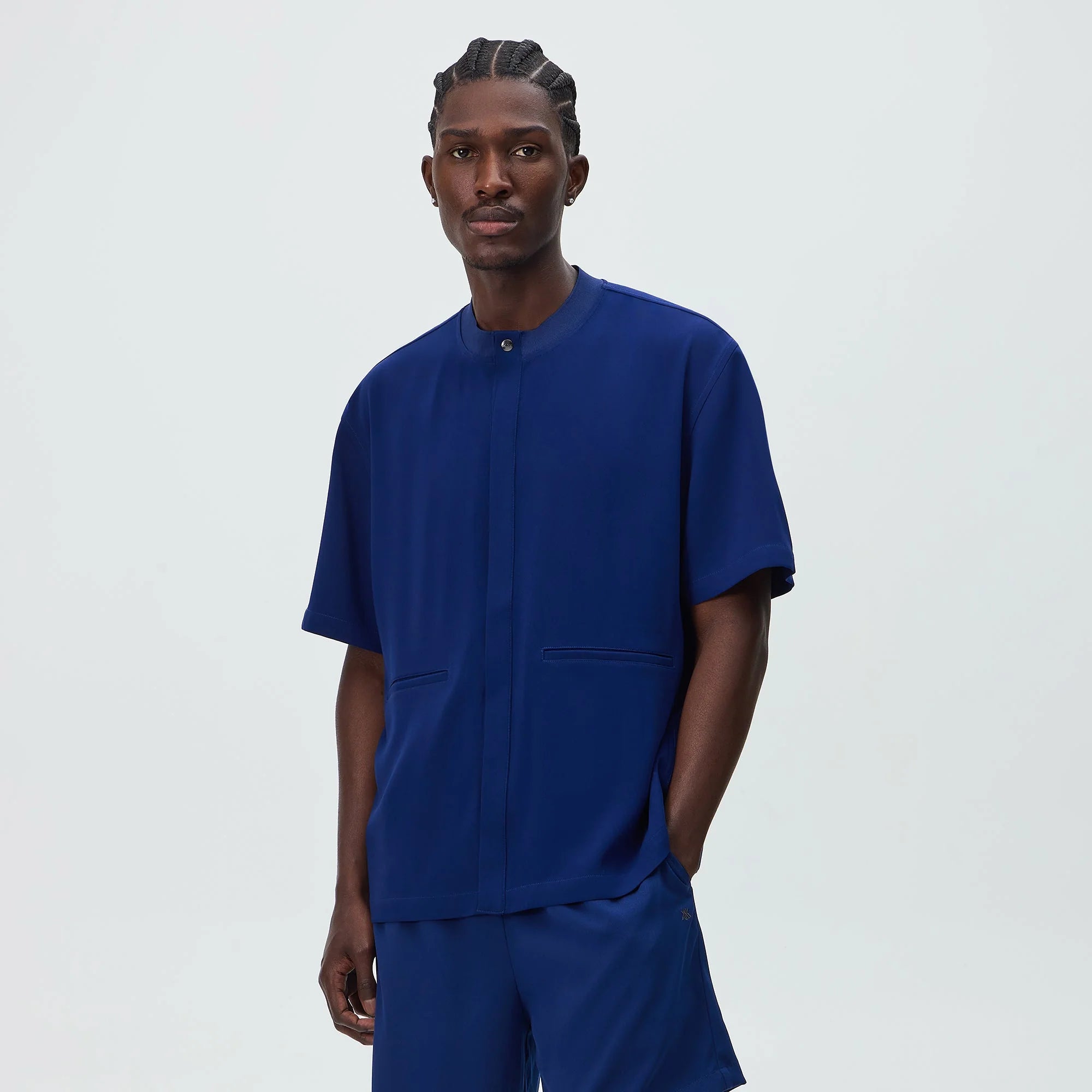 Kith Double Crepe Casper Shirt - Deep Royal