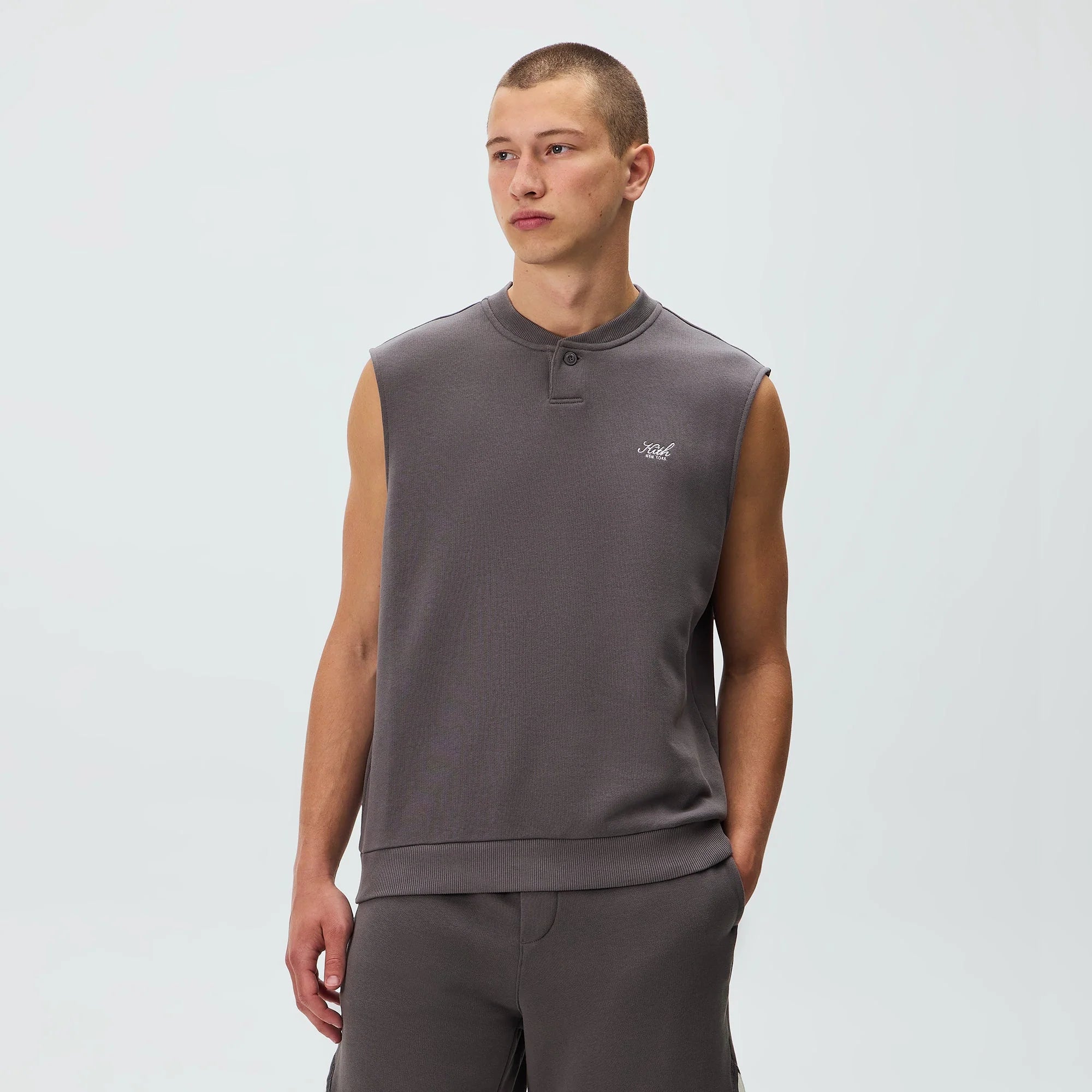 Kith Heavy Loop Terry Henley Muscle Tee - Thunder