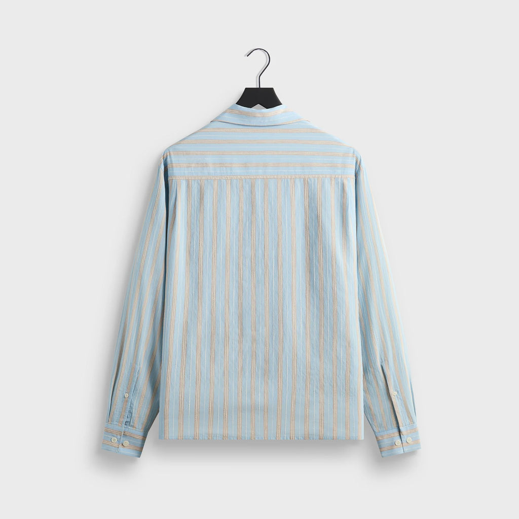 Kith Barre Stripe Long Sleeve Gianni Shirt - Serene