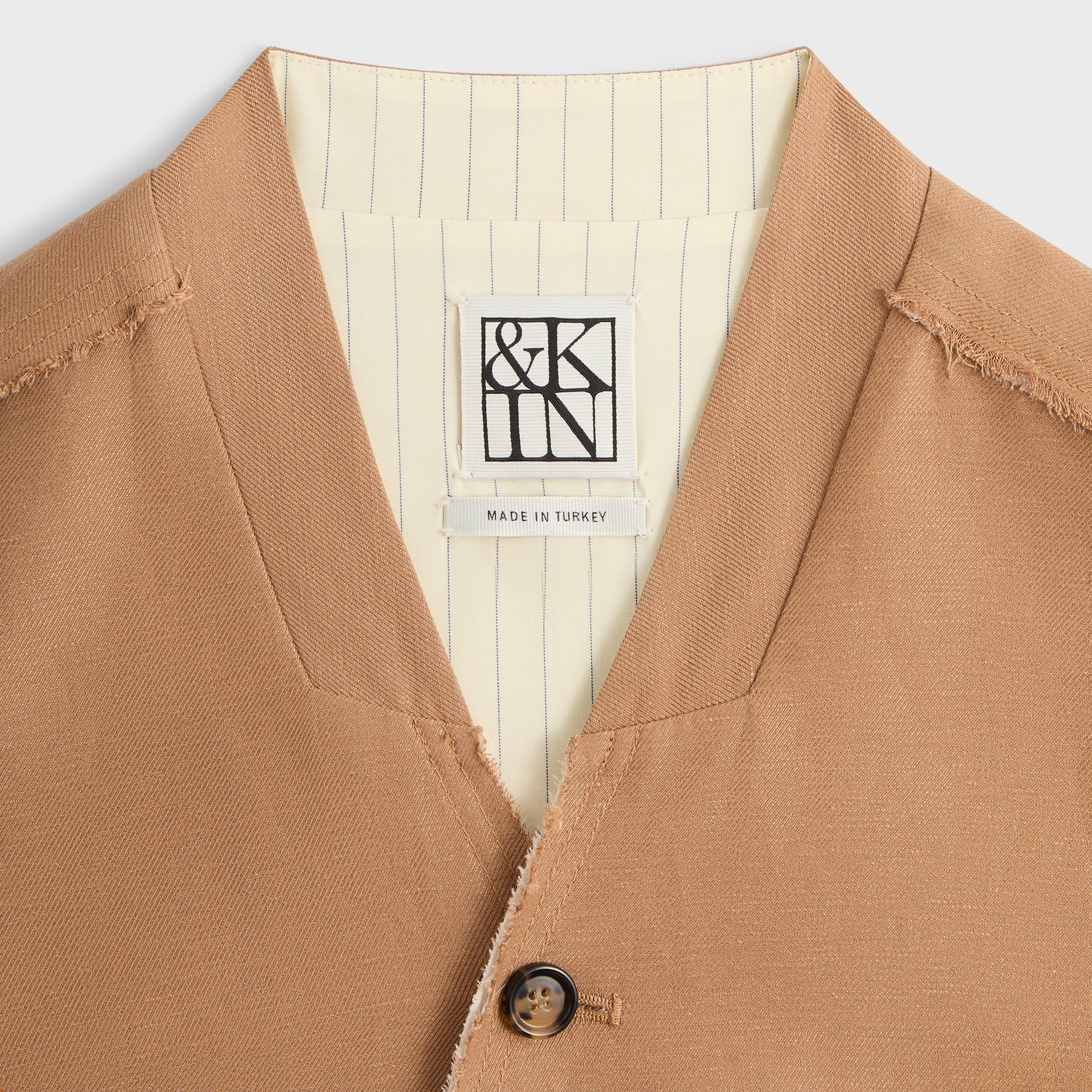 &Kin Linen Viscose Twill Mathis Shirt - Strand