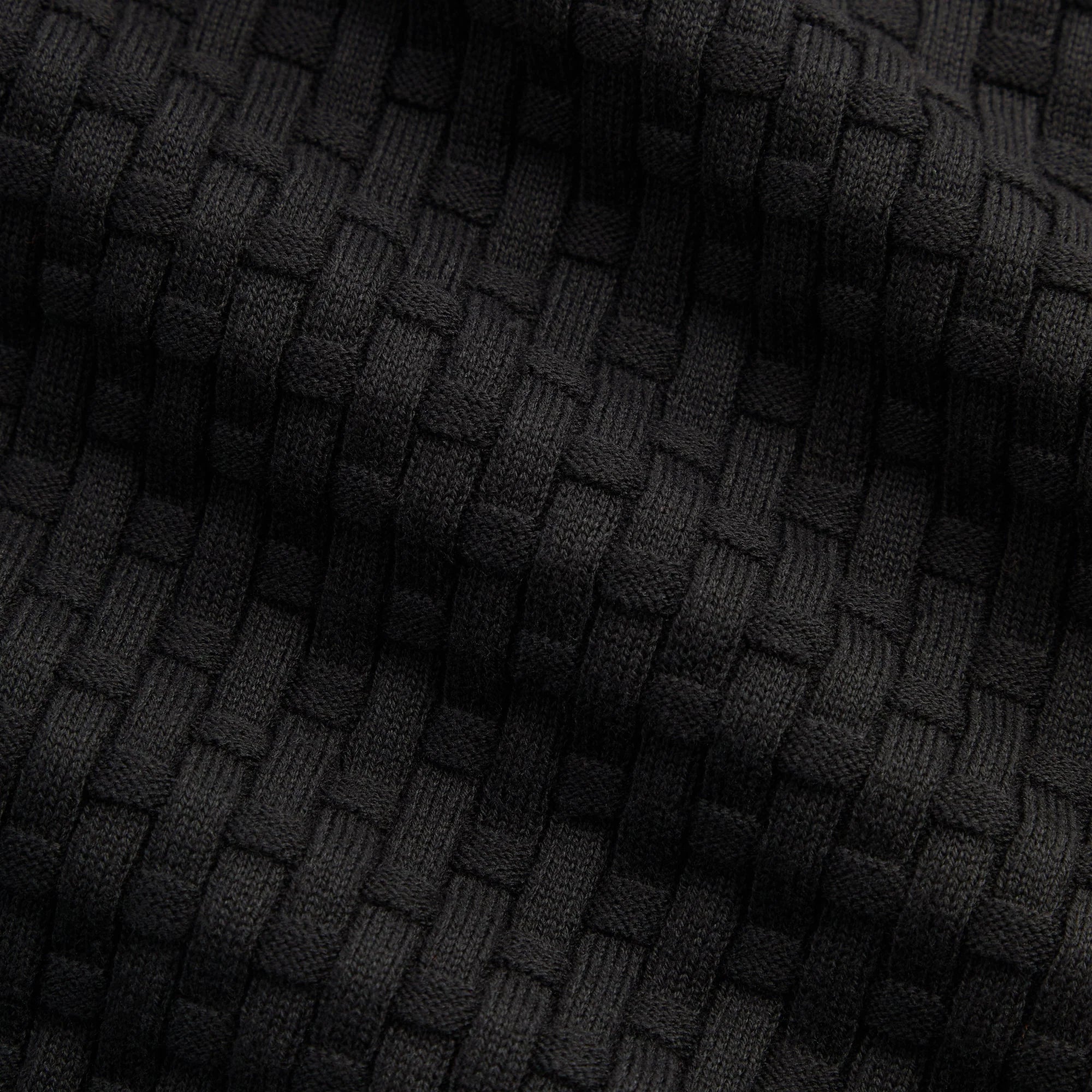 Kith Basket Weave Tilden Polo - Black