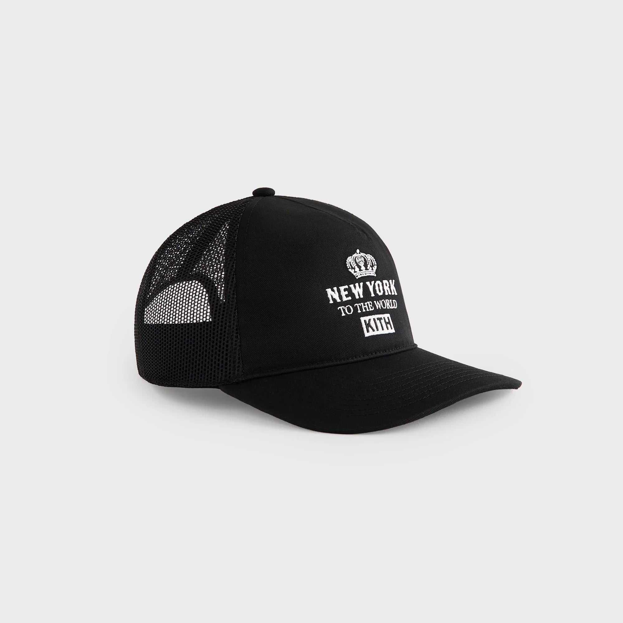 Kith New York To The World Relaxed Twill Nolan Trucker Hat - Black
