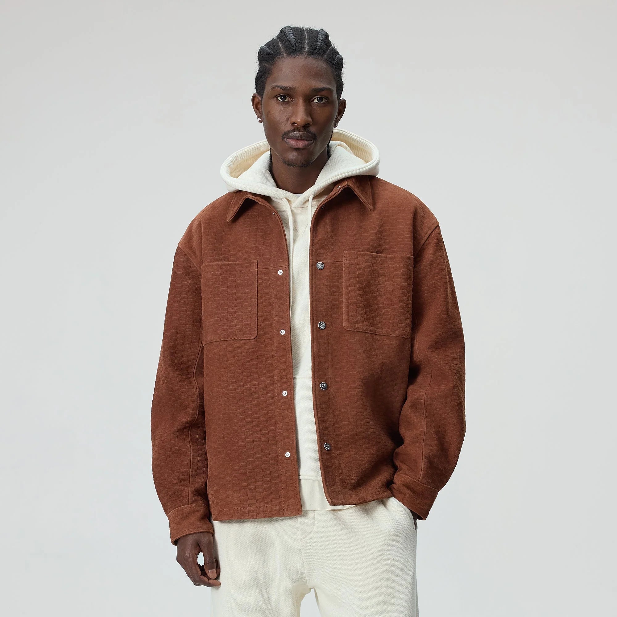 Kith Monogram Suede Apollo II Shirt - Walnut