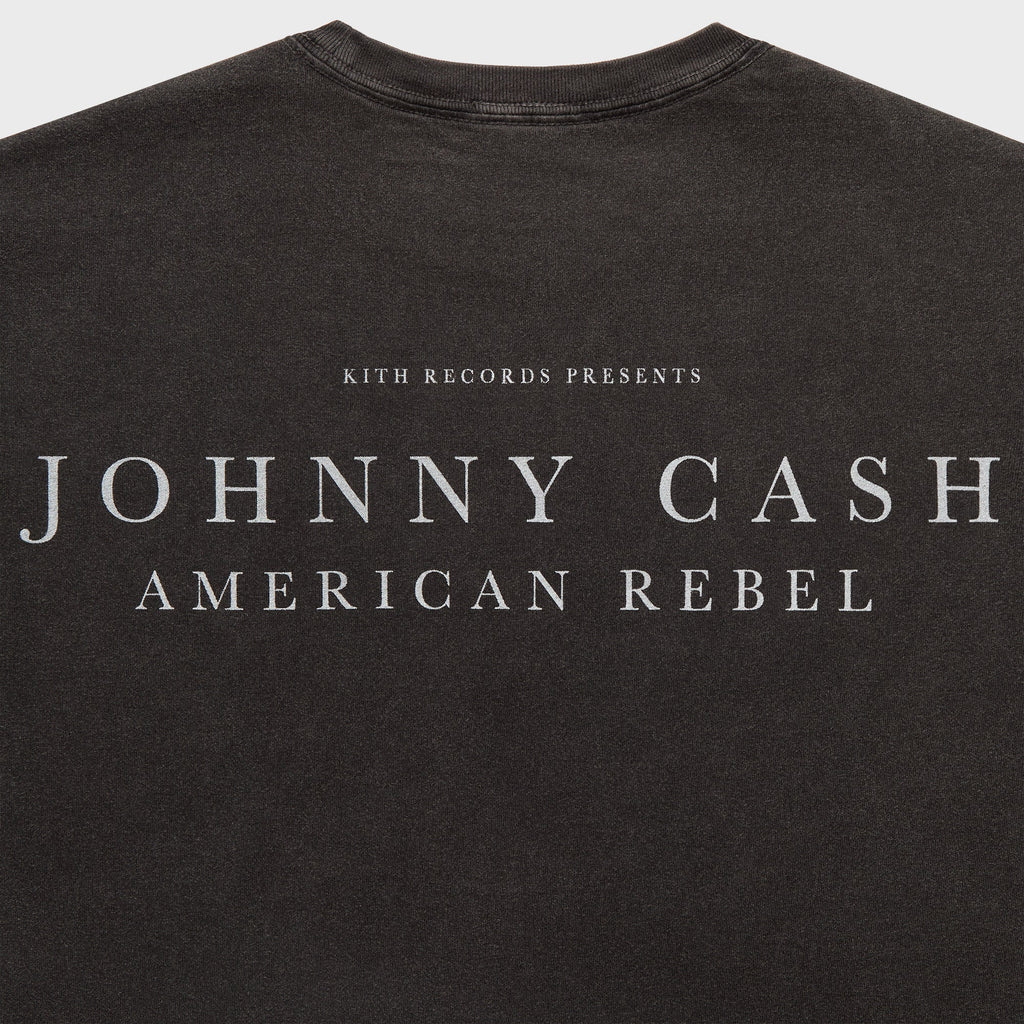 Kith Records for Johnny Cash American Flag Vintage Tee - Black