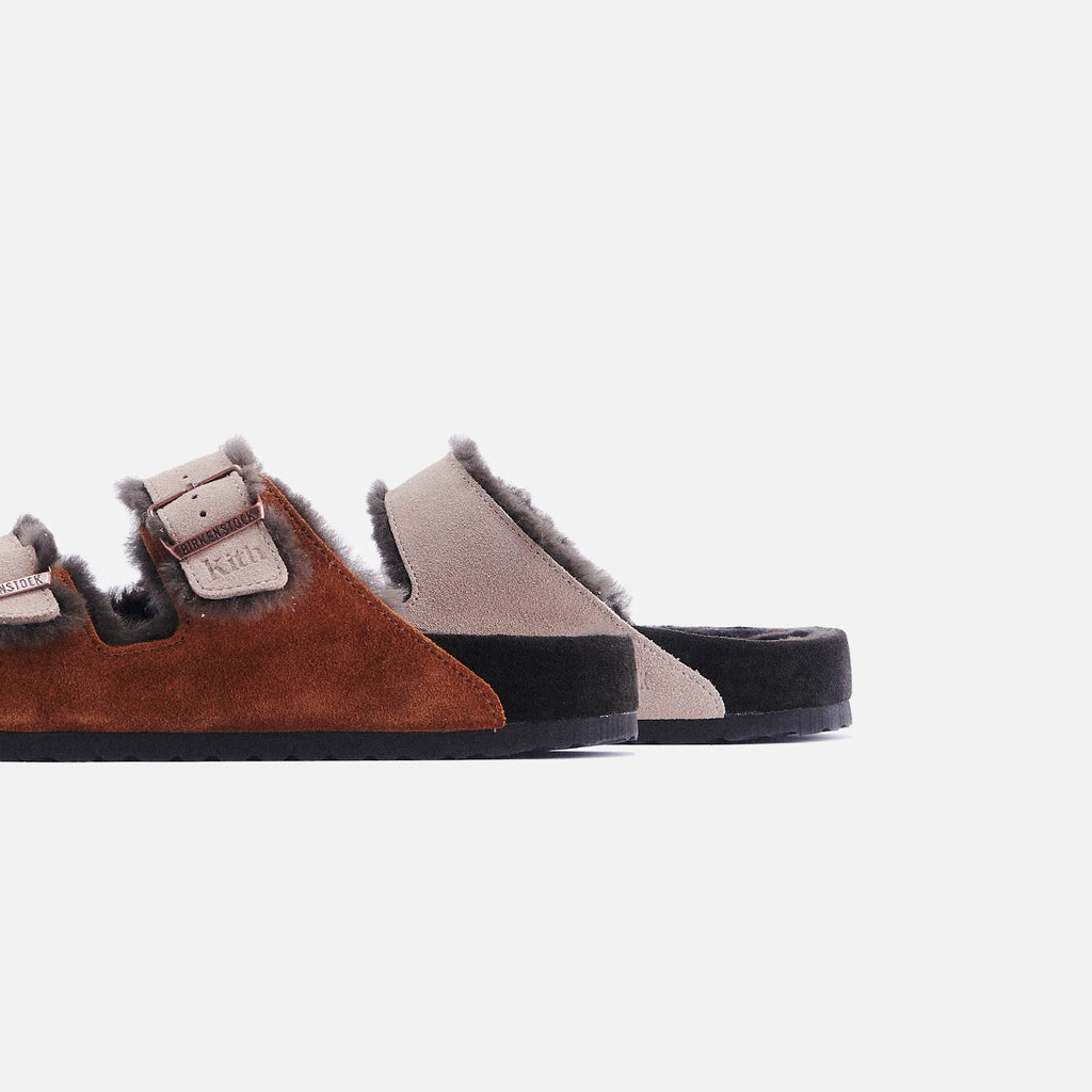 Kith for Birkenstock Arizona Shearling - Mink / Dark Brown