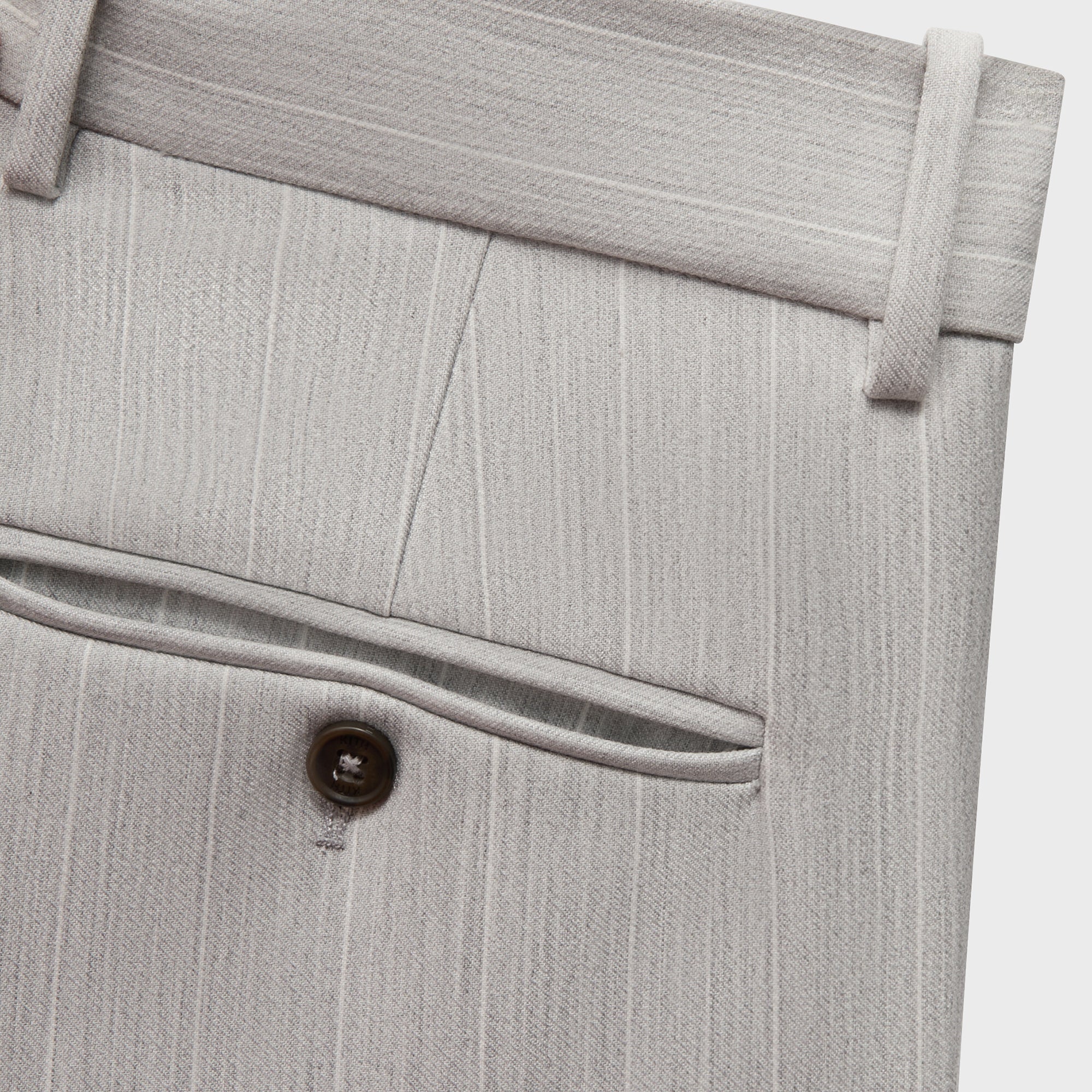 Kith Pinstripe Eli Pleated Trouser - Light Heather Grey