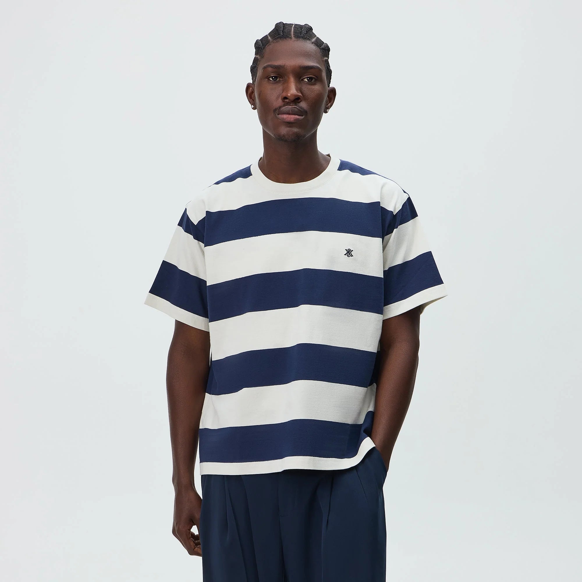 Kith Stripe Alex II Boxy Tee - Sandrift