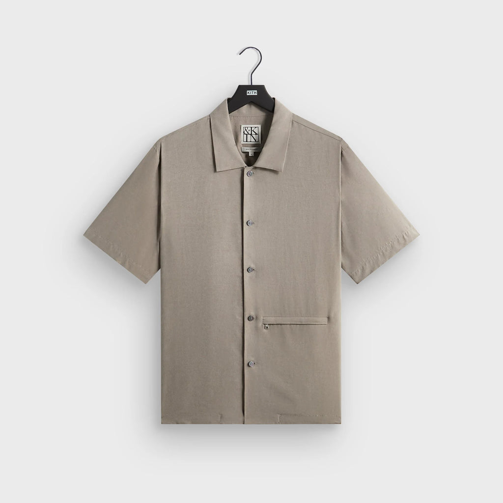 &Kin Cupro Linen Davenport Buttondown Shirt - Astro