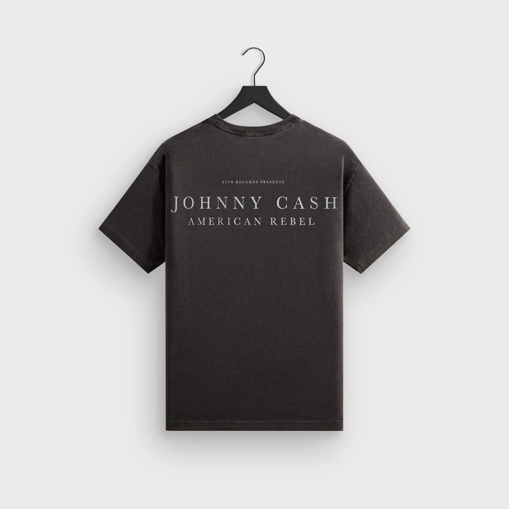 Kith Records for Johnny Cash American Flag Vintage Tee - Black