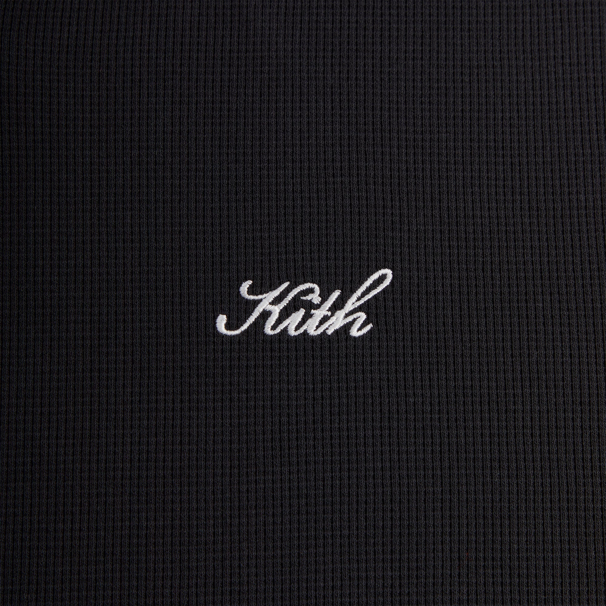 Kith Micro Waffle Drew Polo Shirt - Black