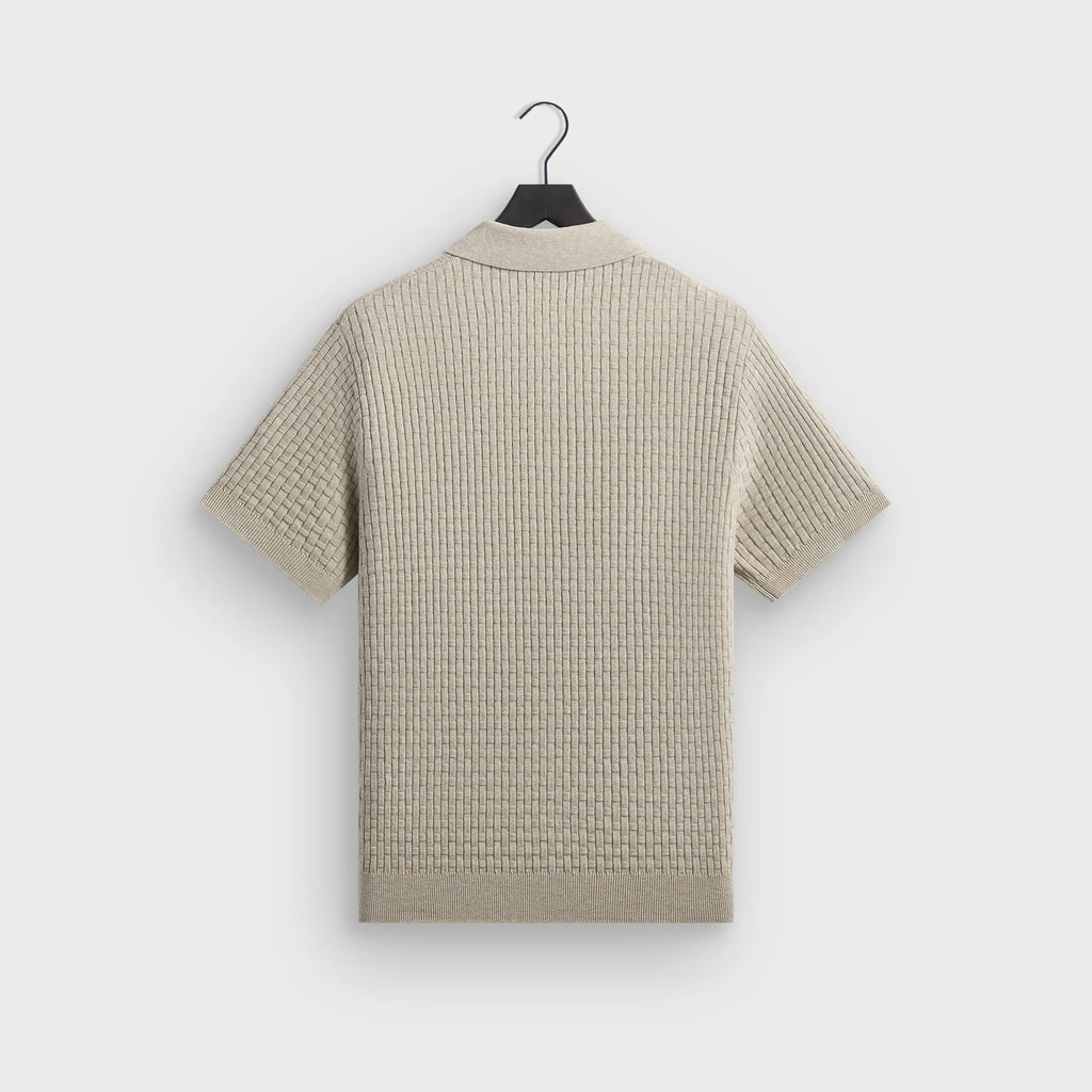Kith Basket Weave Tilden Polo - Light Heather Grey