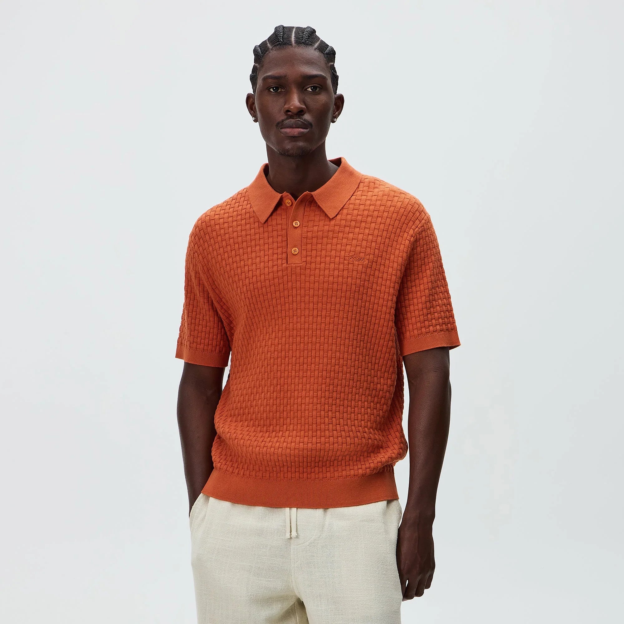 Kith Basket Weave Tilden Polo - Clementine