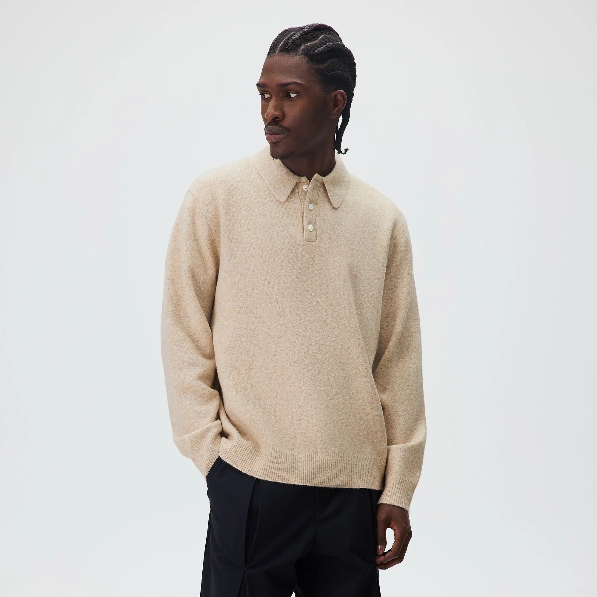 Kith Marled Harmon Rugby Pullover - Carabiner Heather