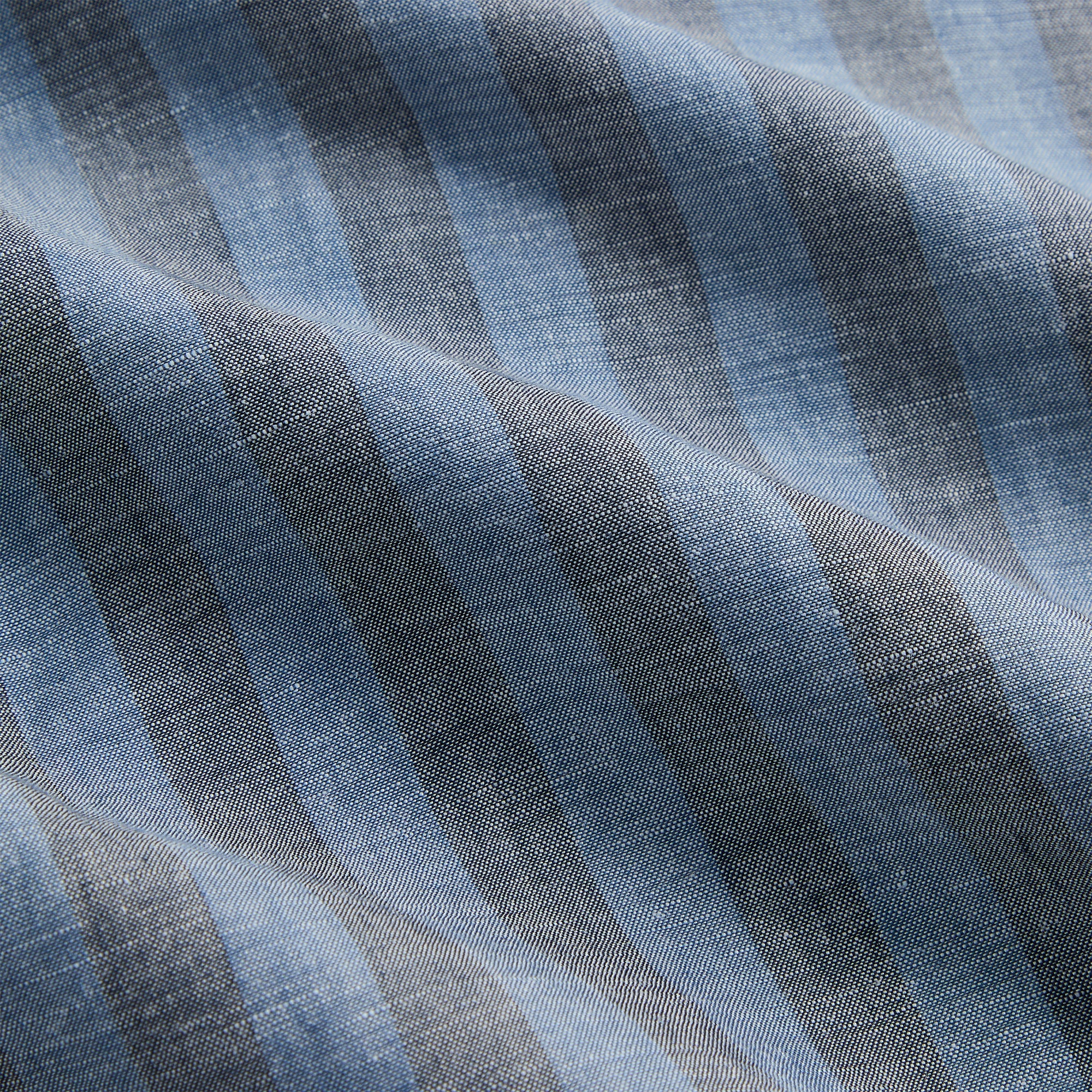 Kith Spun Silk Linen Stripe Colton Zip Front Shirt - Guide
