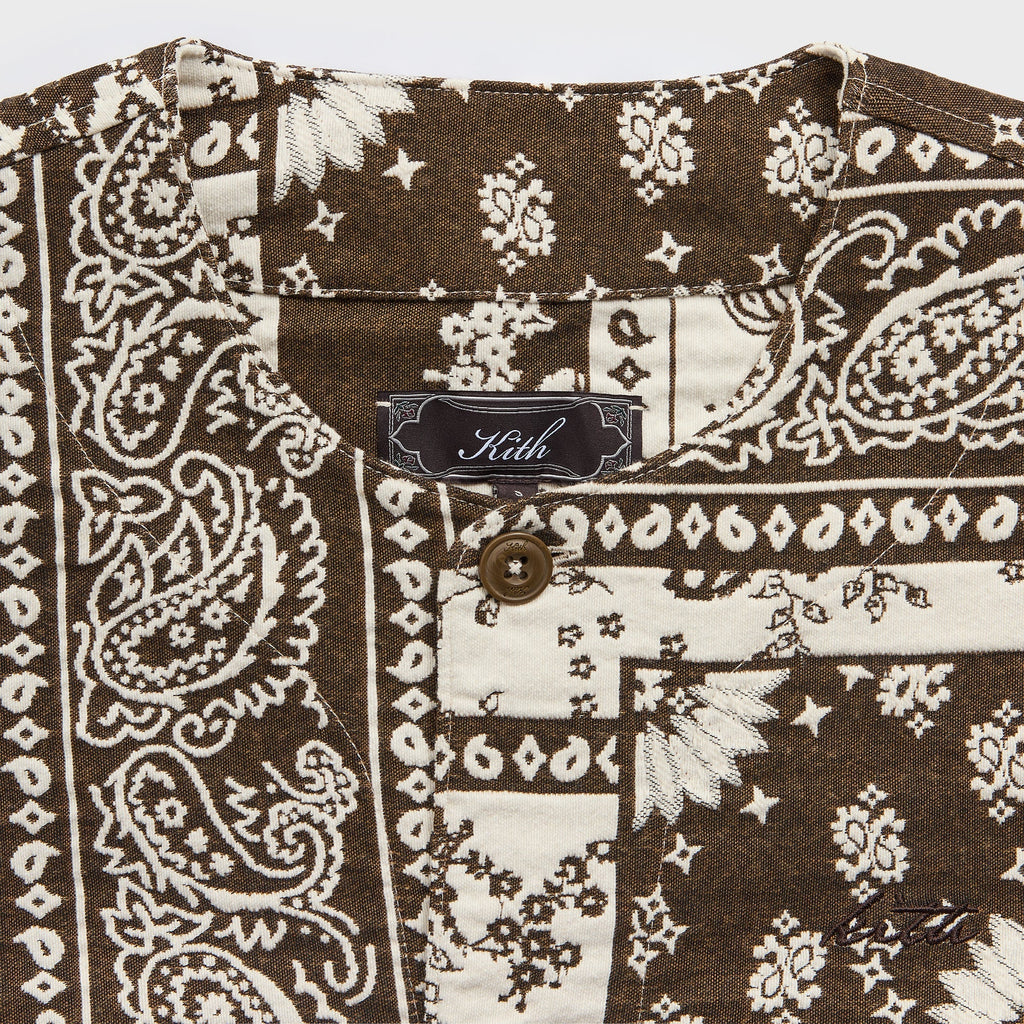 Kith Bandana Jacquard Long Sleeve Willis Shirt - Coffee