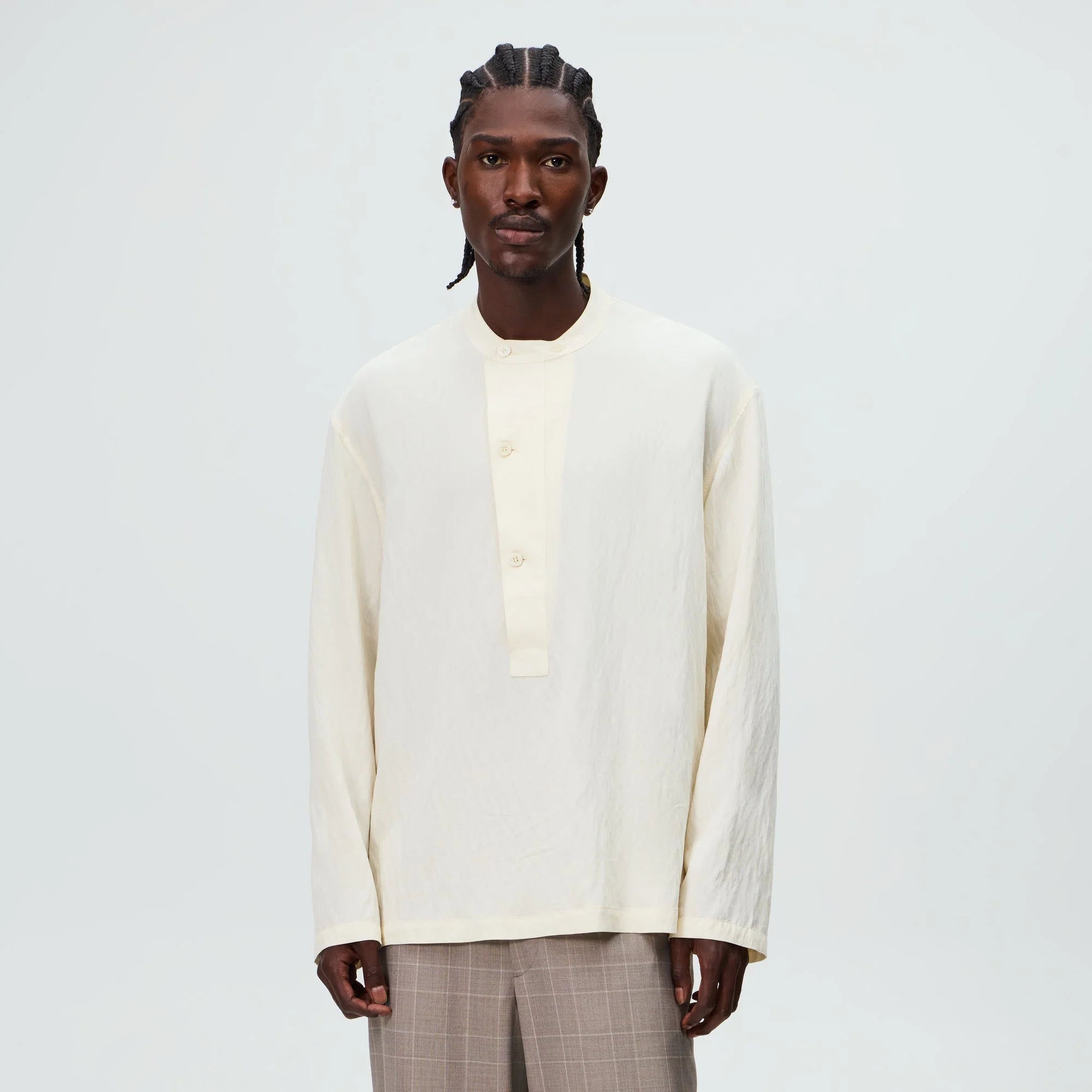 &Kin Wrinkle Cupro Leven Shirt - Sandrift