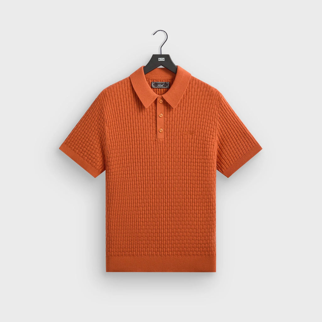Kith Basket Weave Tilden Polo - Clementine