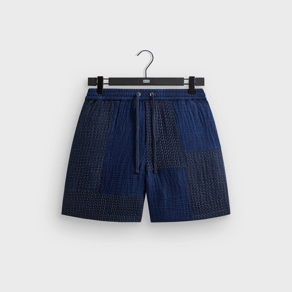 Kith Stitched Patchwork Curtis Short - Mid Indigo