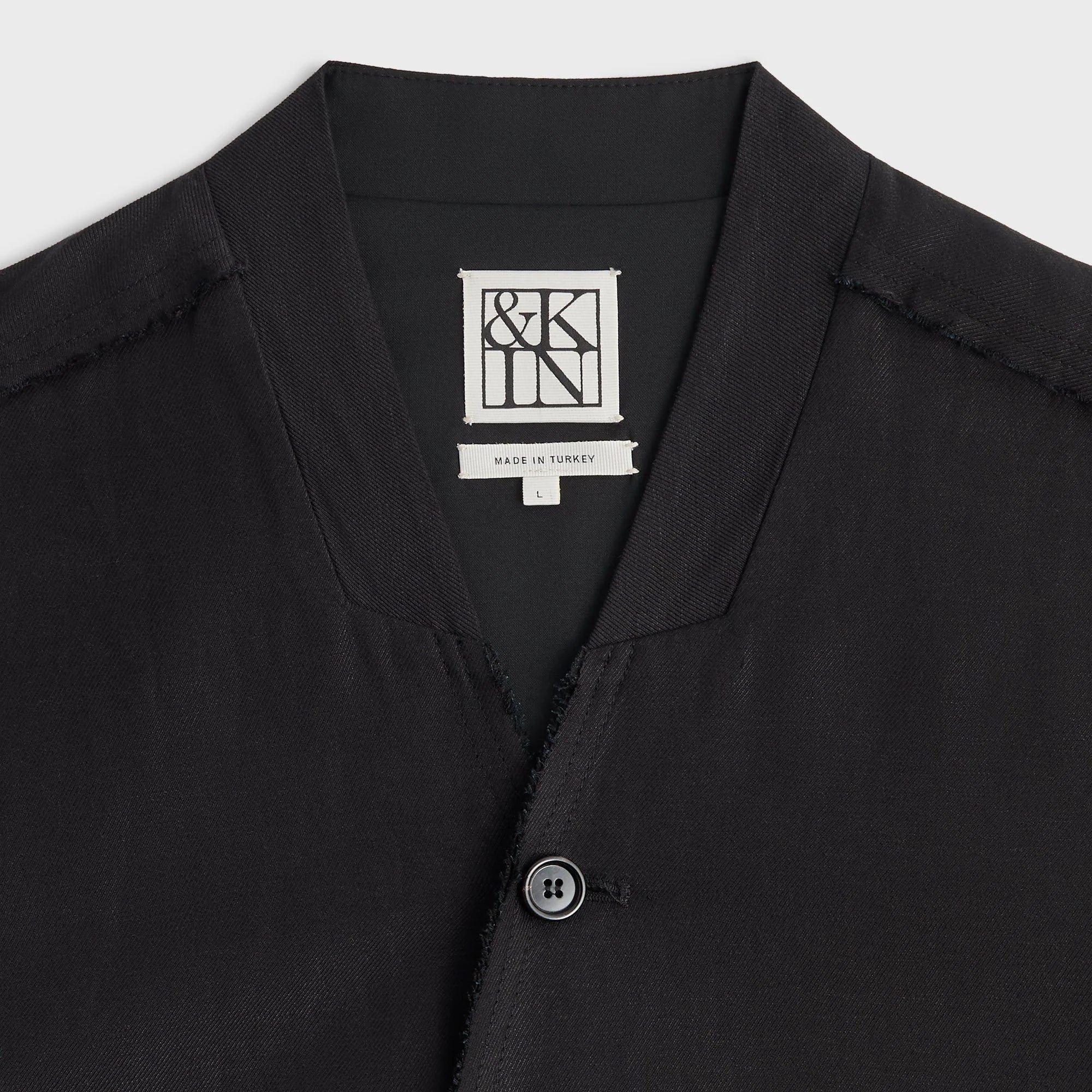 &Kin Long Sleeve Linen Viscose Twill Mathis Shirt - Black