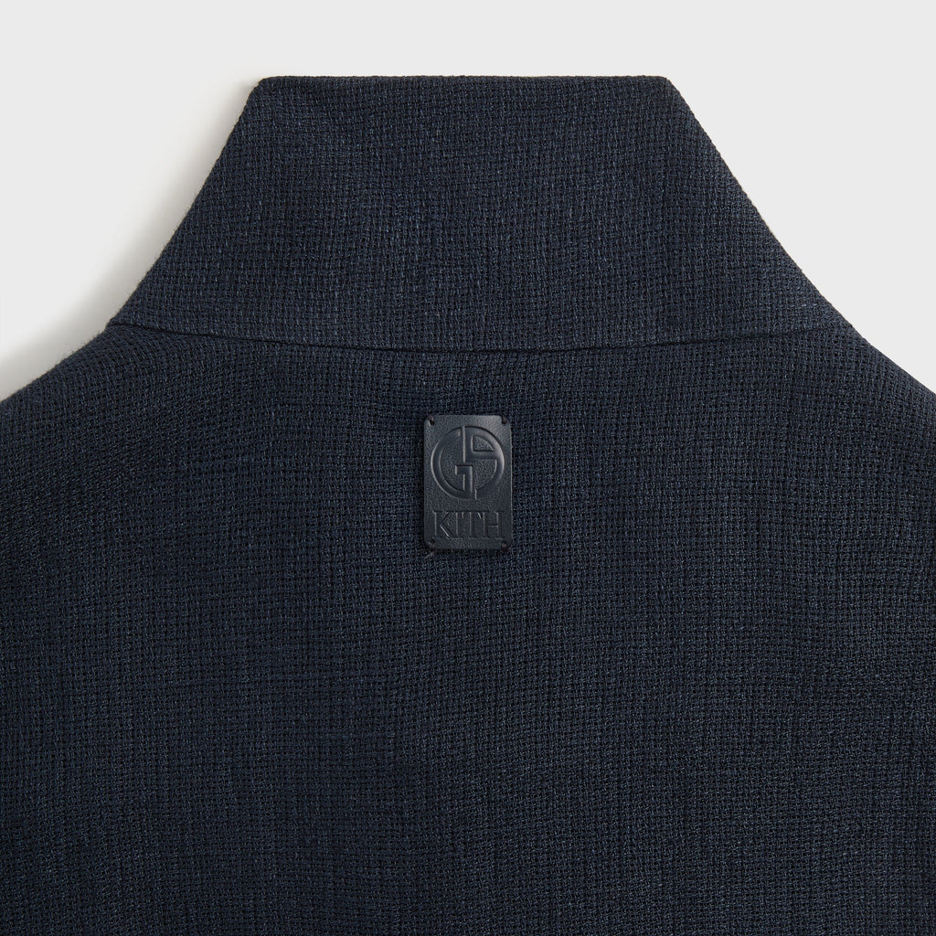 Giorgio Armani & Kith Open Weave Colton Zip-Up Shirt - Nocturnal