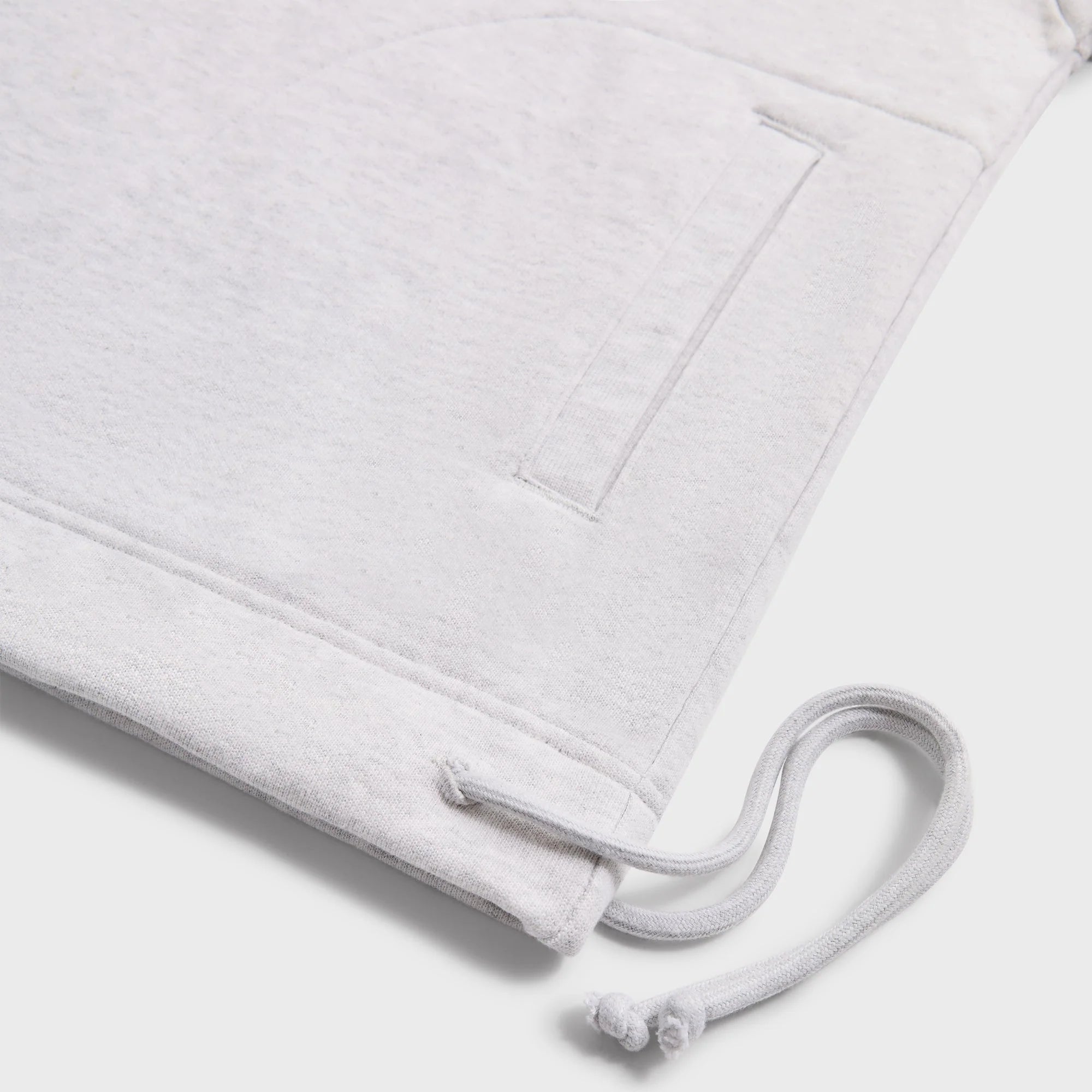 Kith Rib Neck Cropped Camden Hoodie - Light Heather Grey