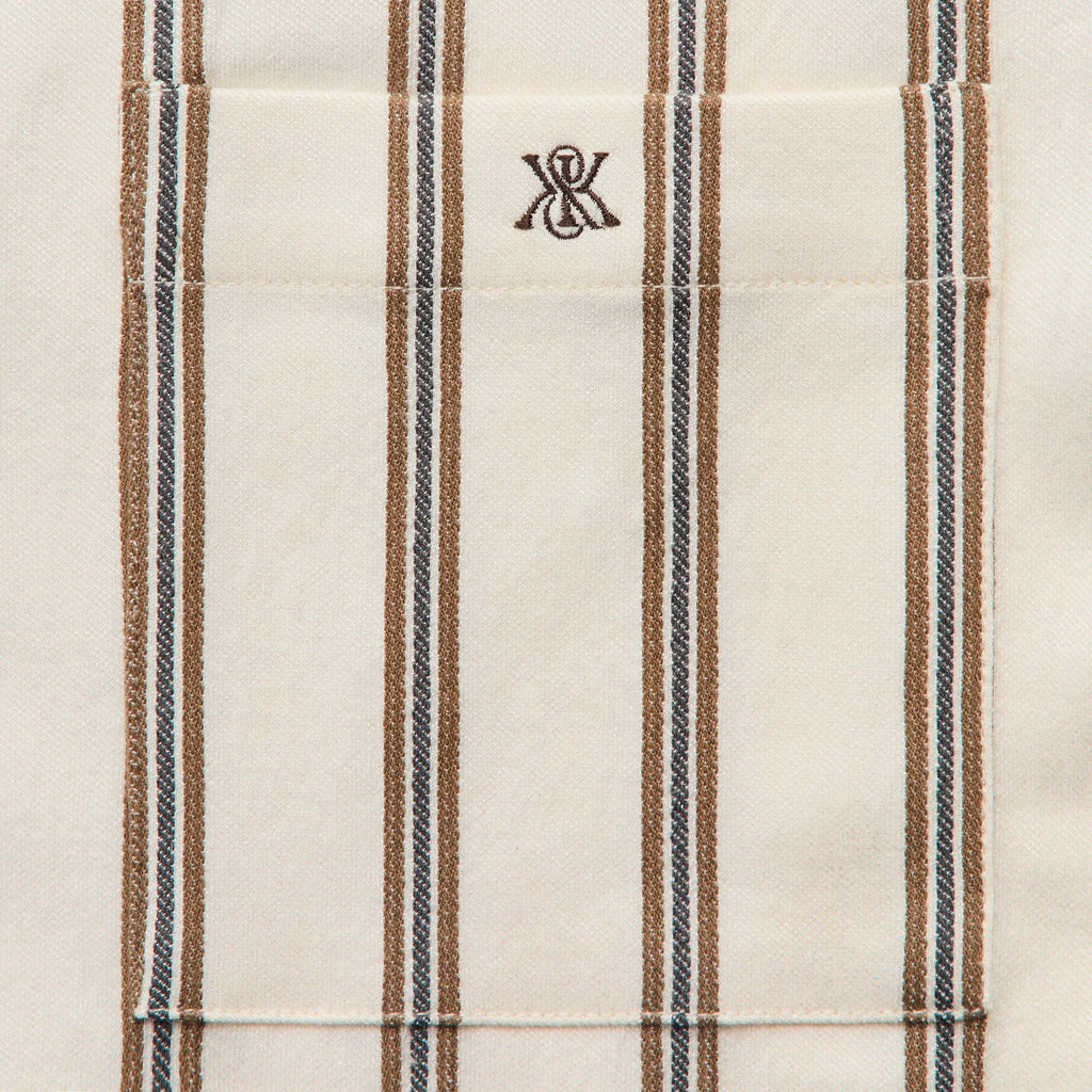 Kith Textured Stripe Thompson Camp Collar Shirt - Sandalwood