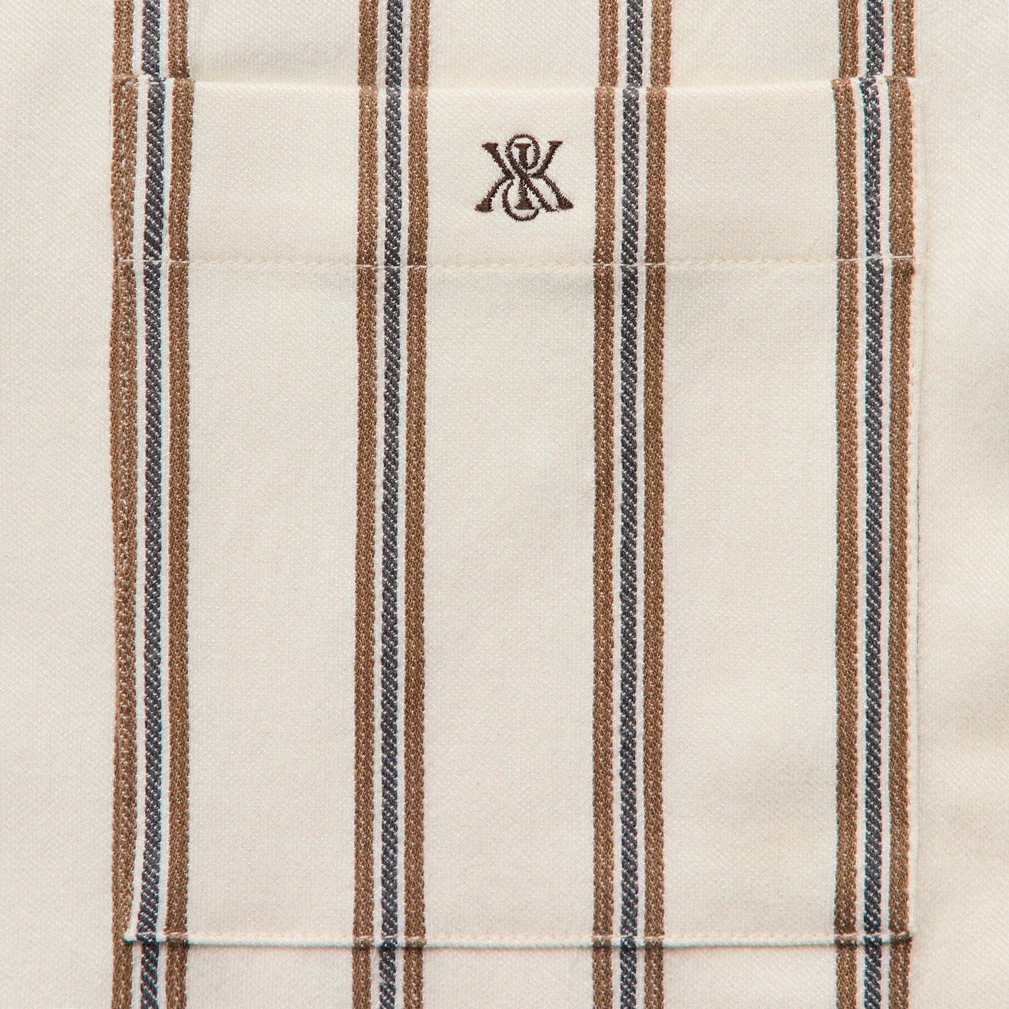 Kith Textured Stripe Thompson Camp Collar Shirt - Sandalwood