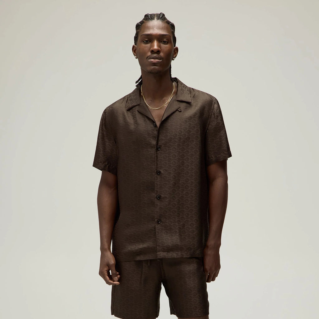 Giorgio Armani & Kith Monogram Short Sleeve Thompson Camp Collar Shirt - Kindling