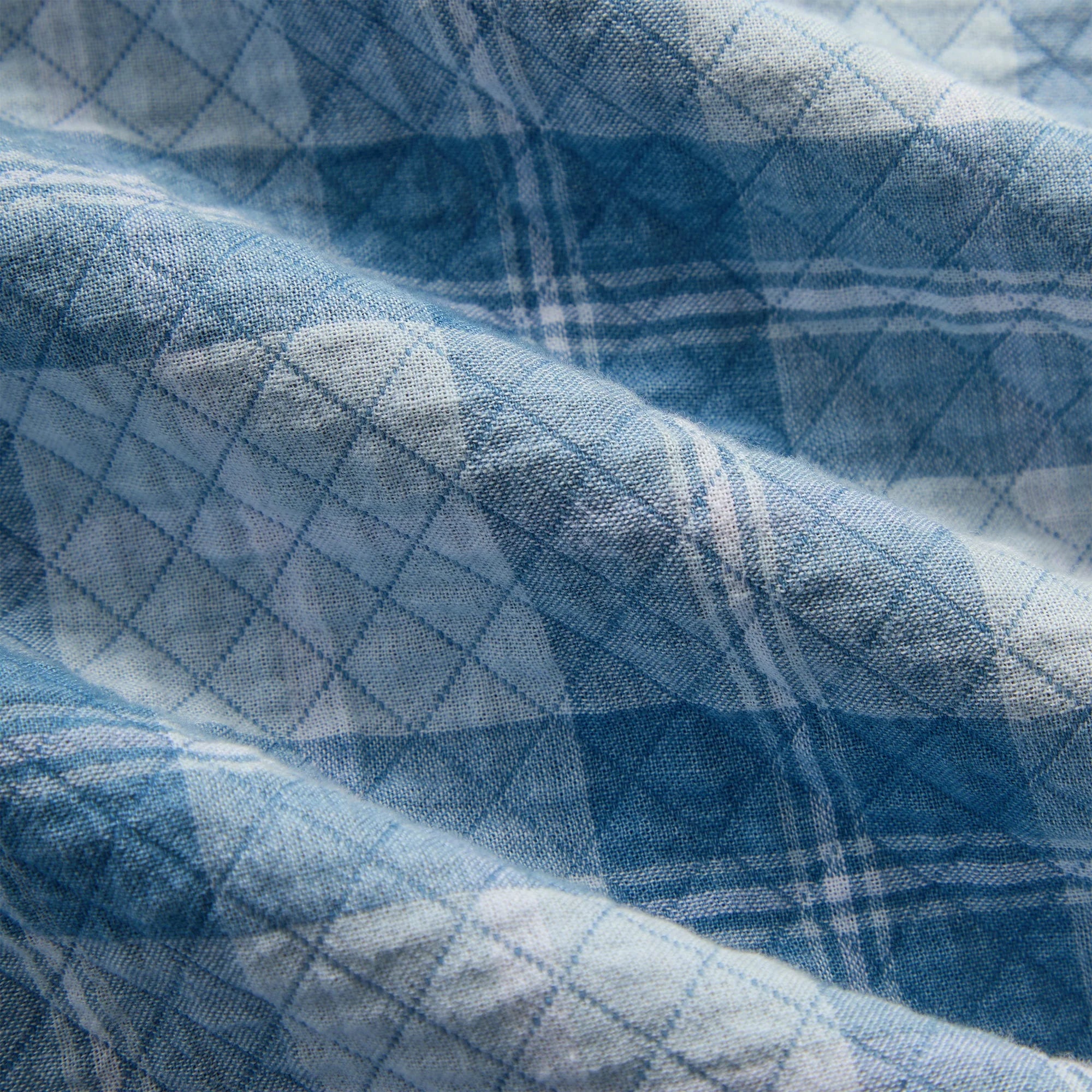 Kith Washed Indigo Plaid Henson Shirt - Light Indigo