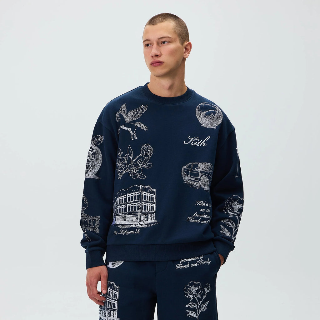 Kith New York To The World Nelson Crewneck - Nocturnal