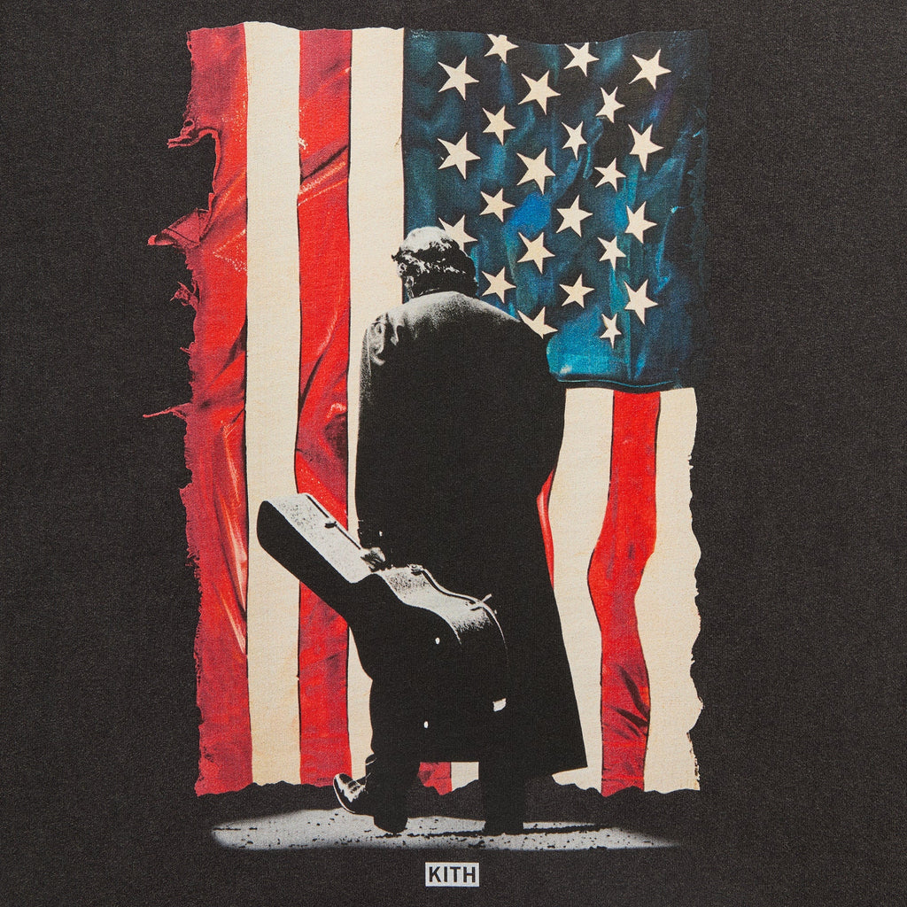 Kith Records for Johnny Cash American Flag Vintage Tee - Black