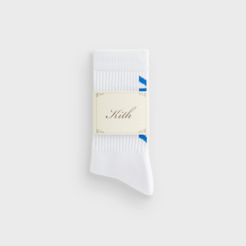 Kith Fast Logo Cotton Crew Socks - White