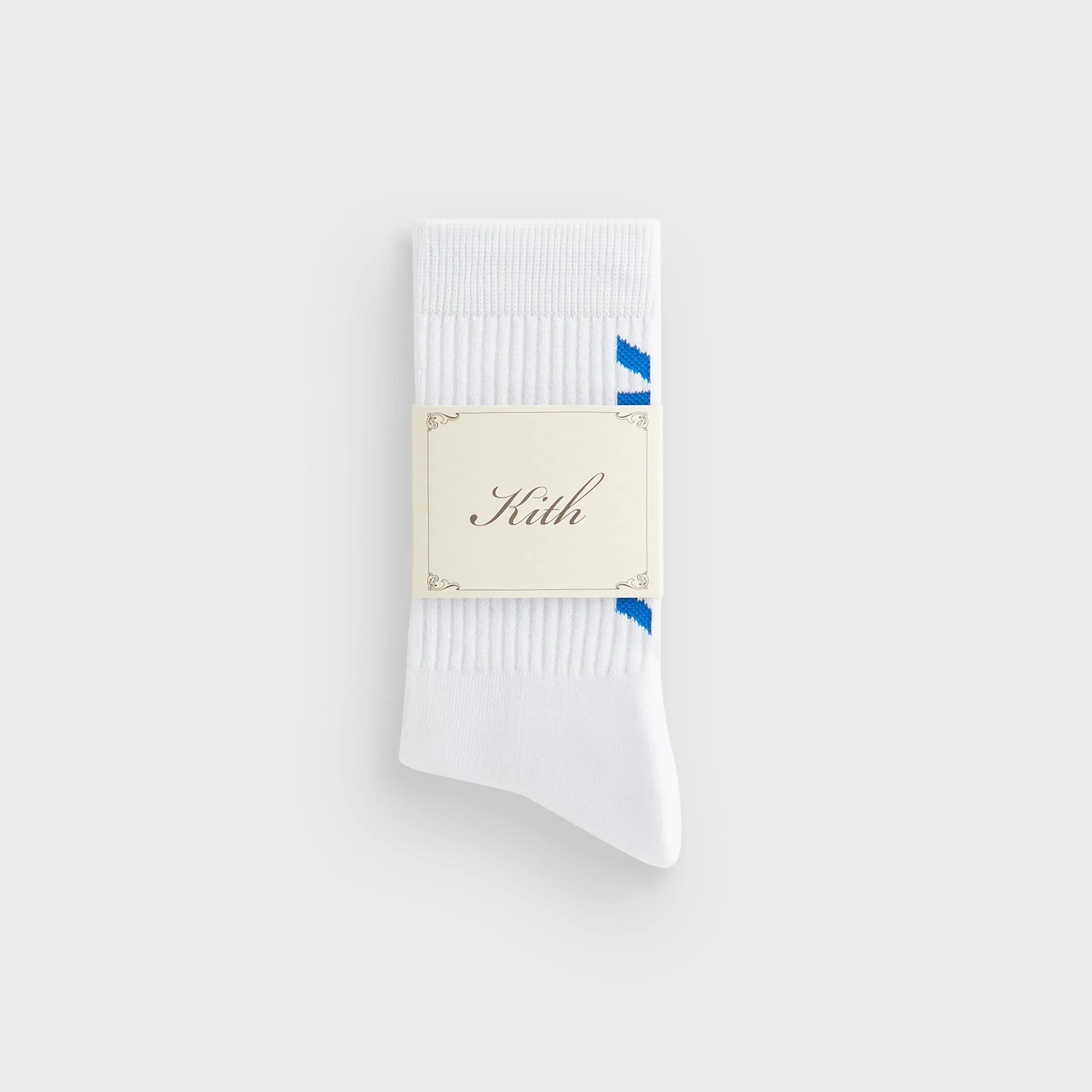 Kith Fast Logo Cotton Crew Socks - White