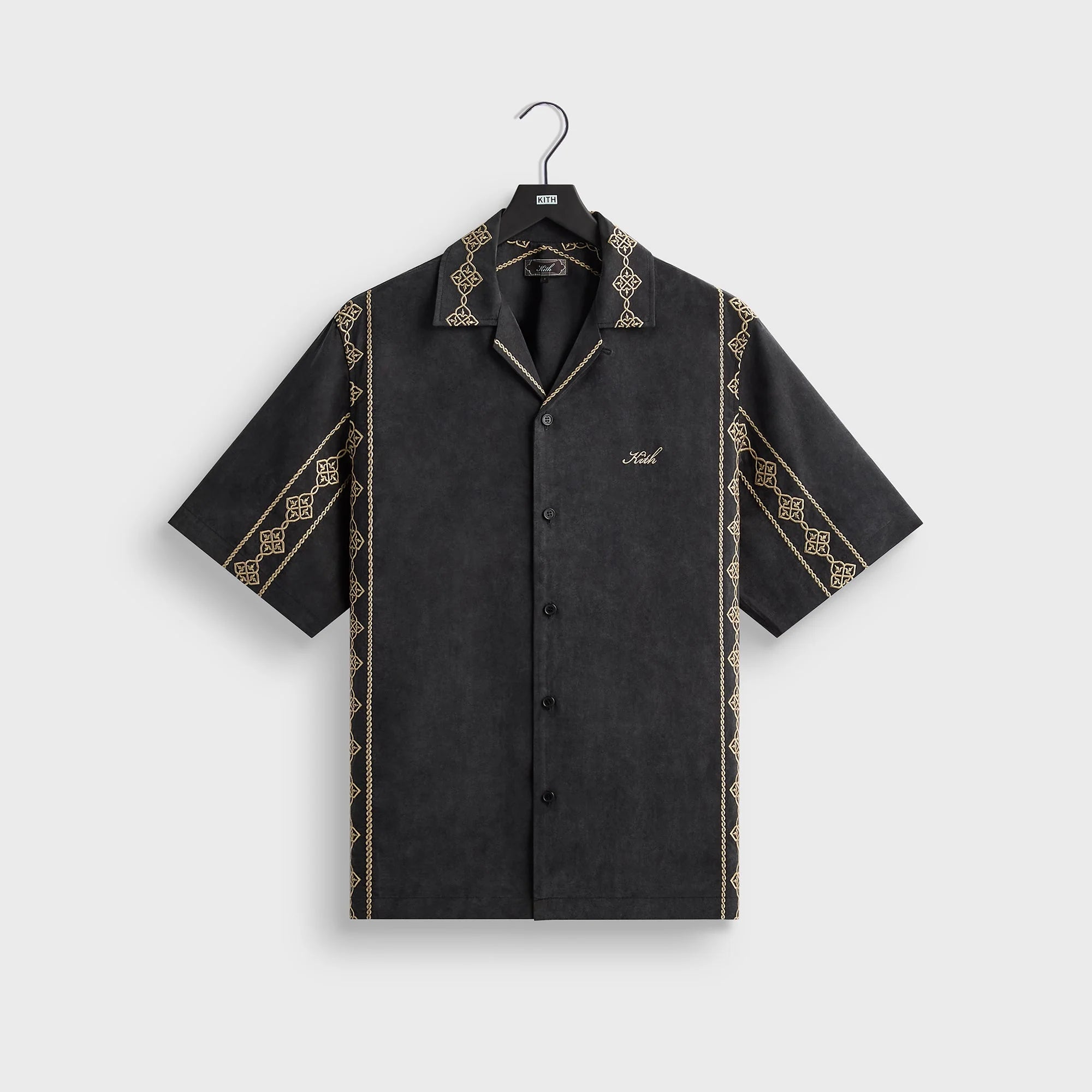 Kith Cupro Linen Thompson Camp Collar Shirt - Black
