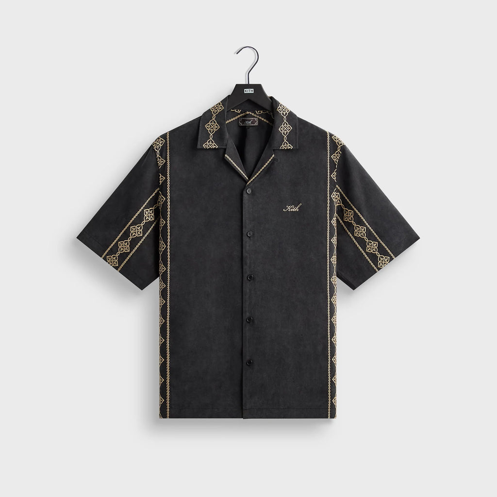 Kith Cupro Linen Thompson Camp Collar Shirt - Black
