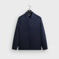 Kith Crest Logo Long Sleeve Boxy Collared Overshirt - Nocturnal