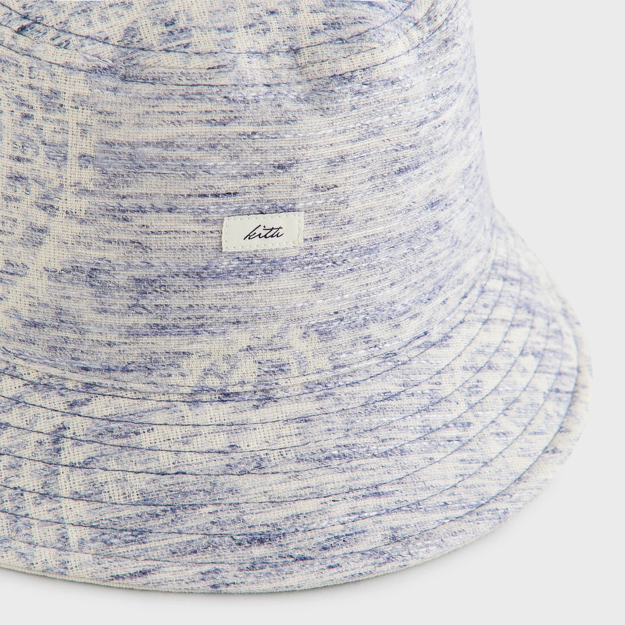 Kith Heather Jacquard Canvas Reversible Dawson Bucket Hat - Light Indigo