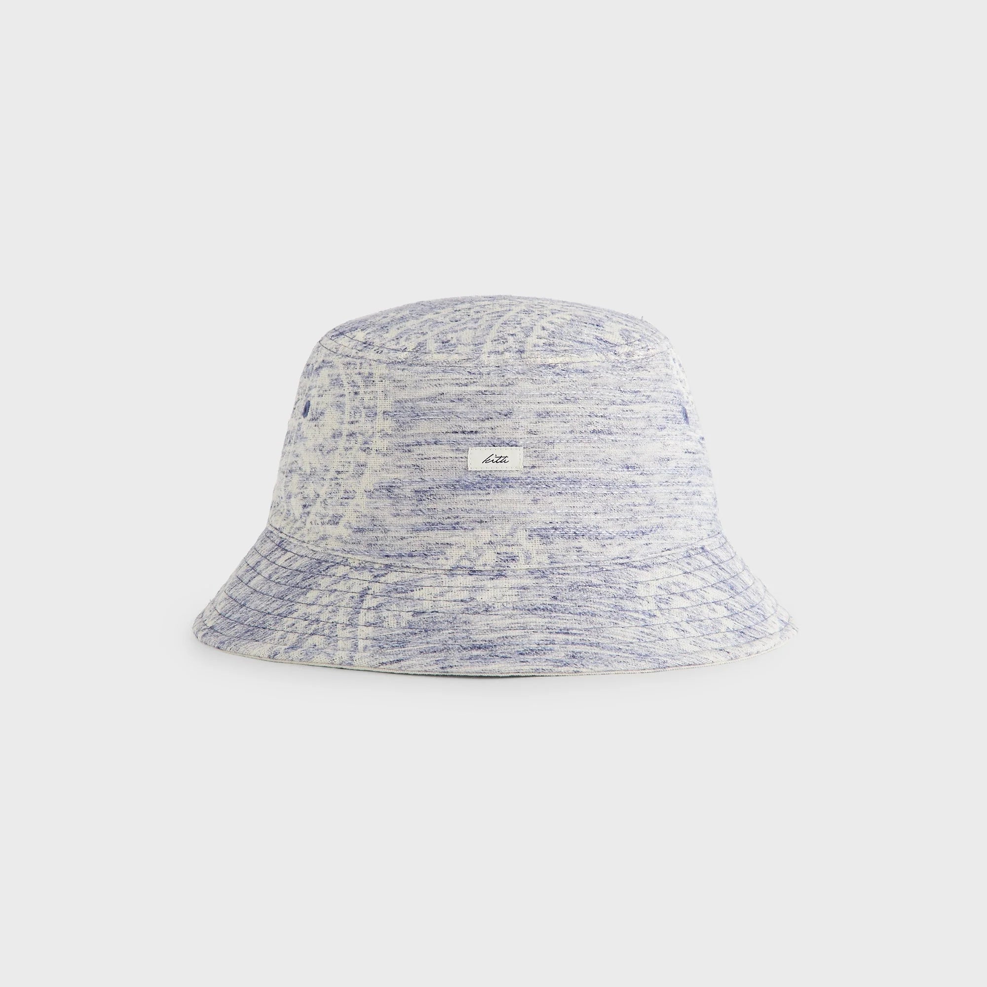 Kith Heather Jacquard Canvas Reversible Dawson Bucket Hat - Light Indigo