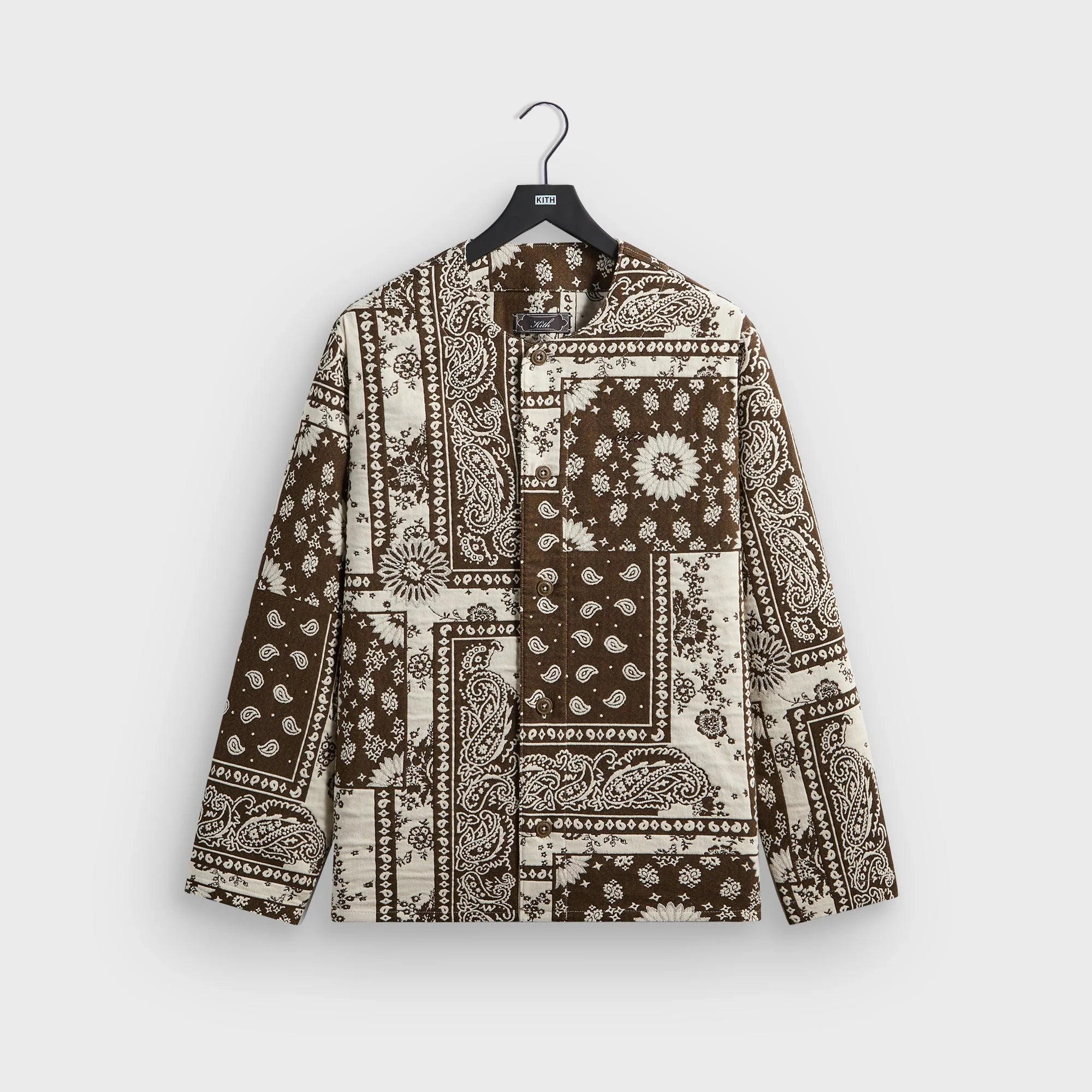 Kith Bandana Jacquard Long Sleeve Willis Shirt - Coffee