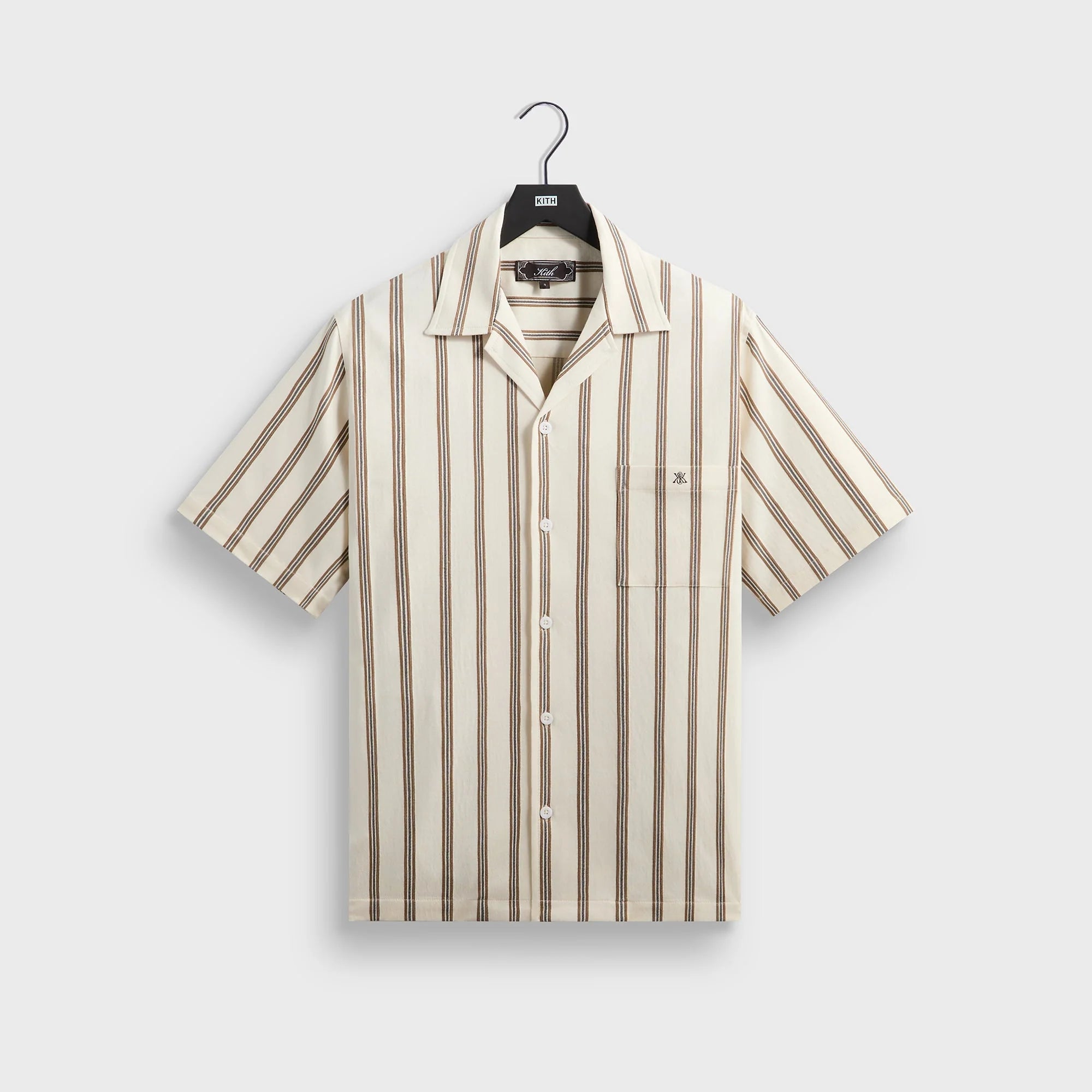 Kith Textured Stripe Thompson Camp Collar Shirt - Sandalwood