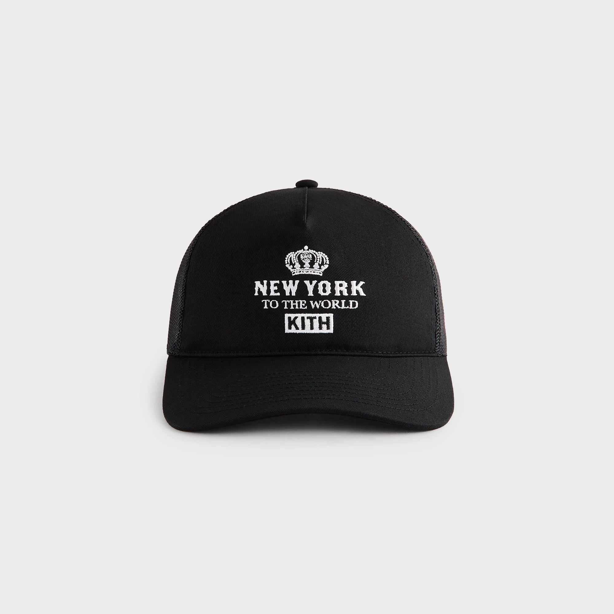 Kith New York To The World Relaxed Twill Nolan Trucker Hat - Black