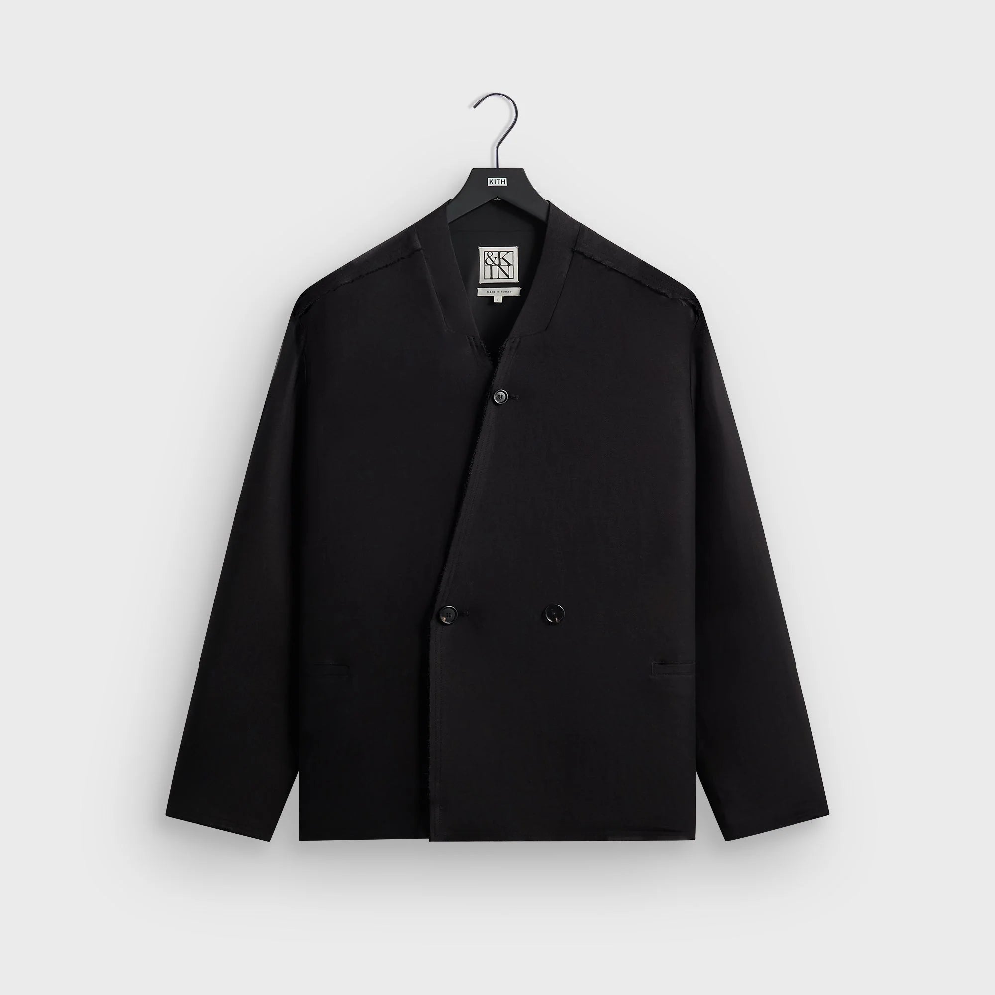 &Kin Long Sleeve Linen Viscose Twill Mathis Shirt - Black