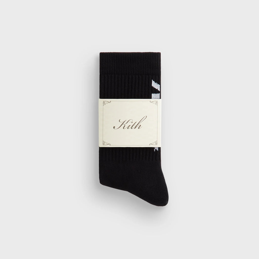 Kith Fast Logo Cotton Crew Socks - Black