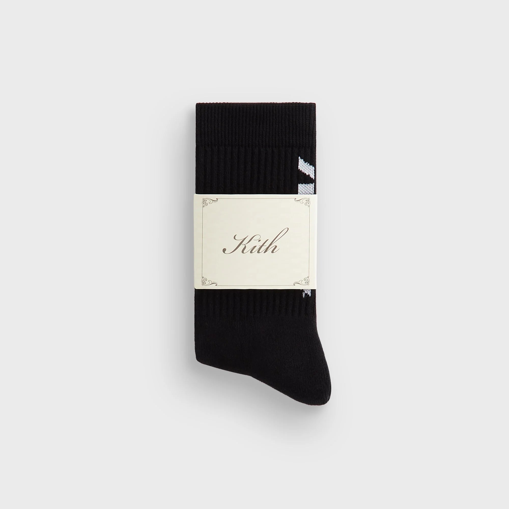 Kith Fast Logo Cotton Crew Socks - Black