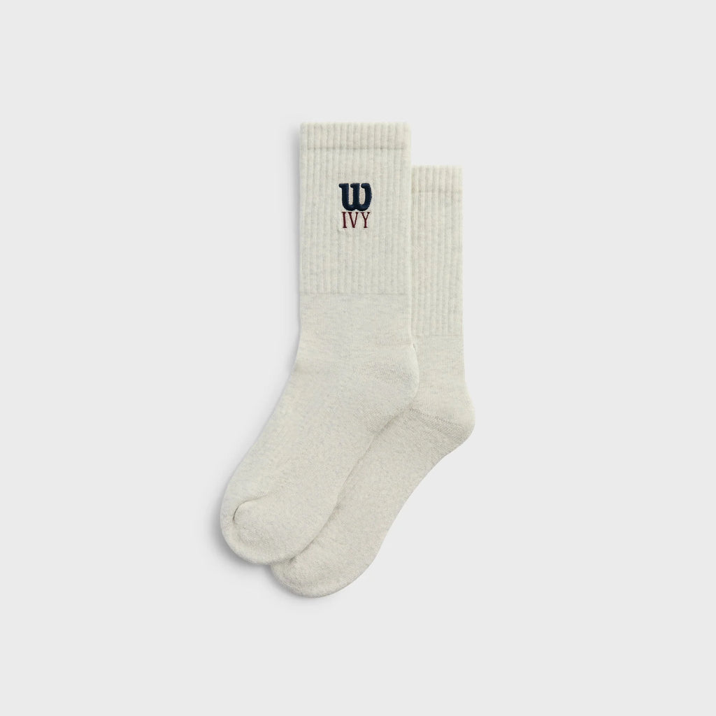 Kith Ivy for Wilson Logo Crew Socks - Gray Heather
