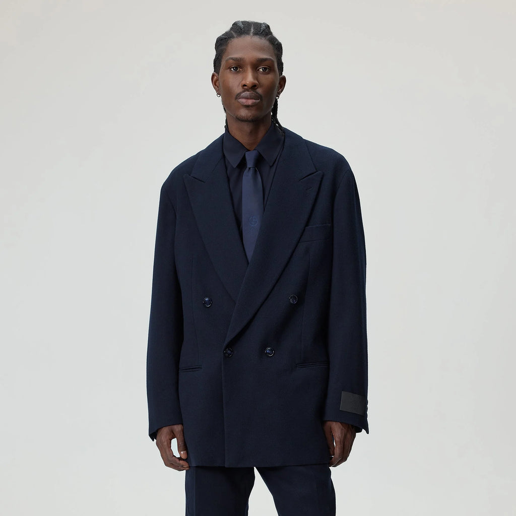 Giorgio Armani & Kith &Kin The Traveler Virgin Wool Double-Breasted Jacket - Ink