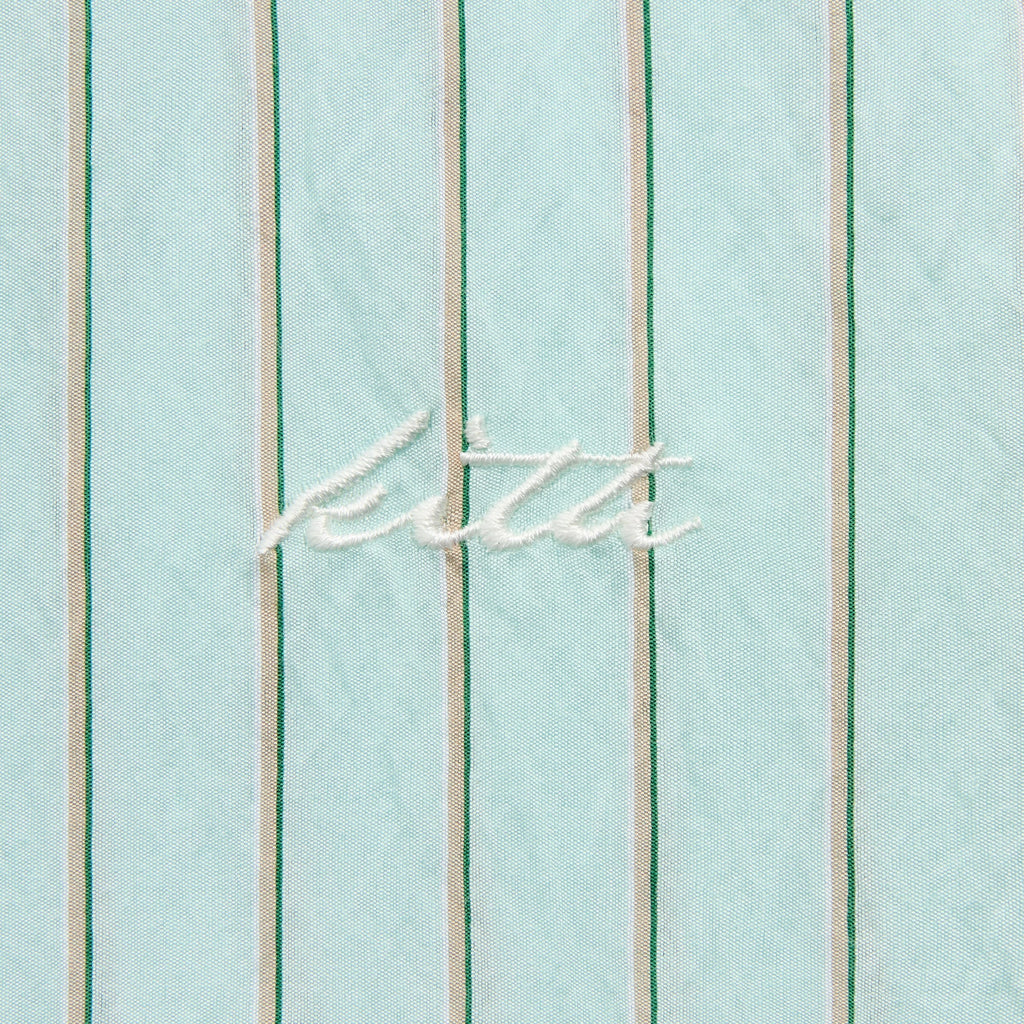 Kith Striped Poplin Thompson Zip Front Shirt - Breezeway